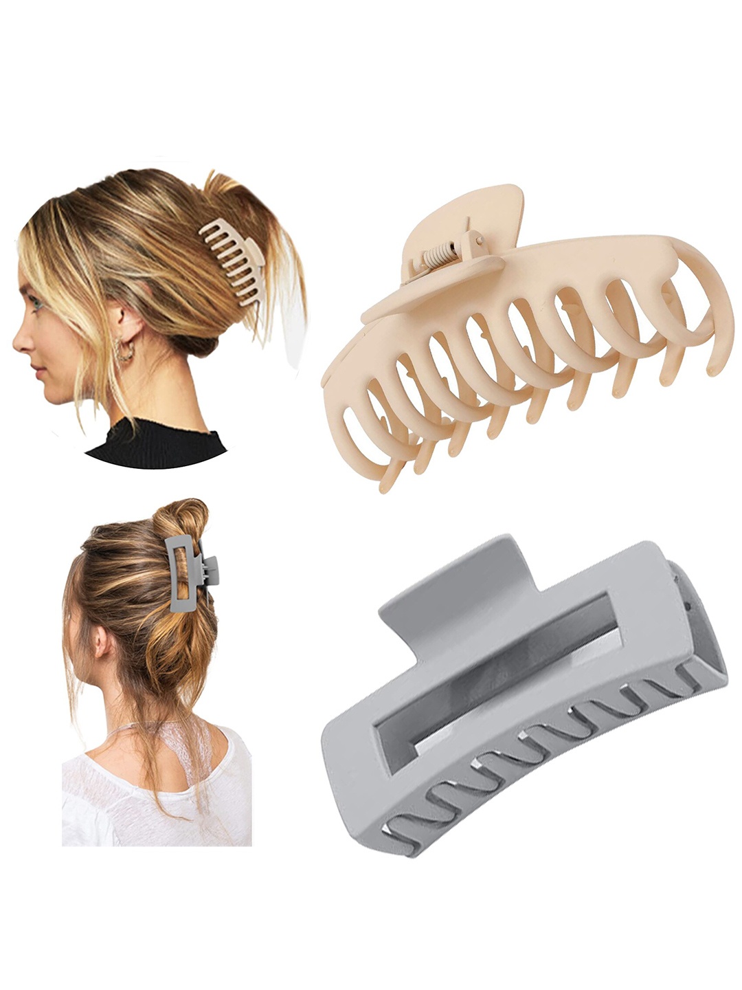 

Xivir Set of 2 Claw Clip, Grey