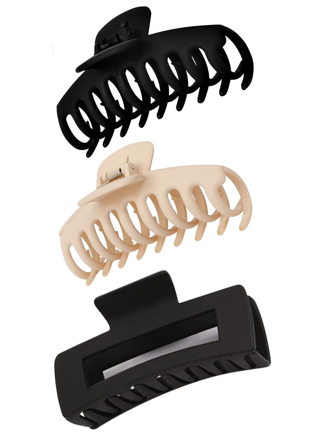 

Xivir Women Set of 3 Rectangular & Jambo Claw Clips, Black