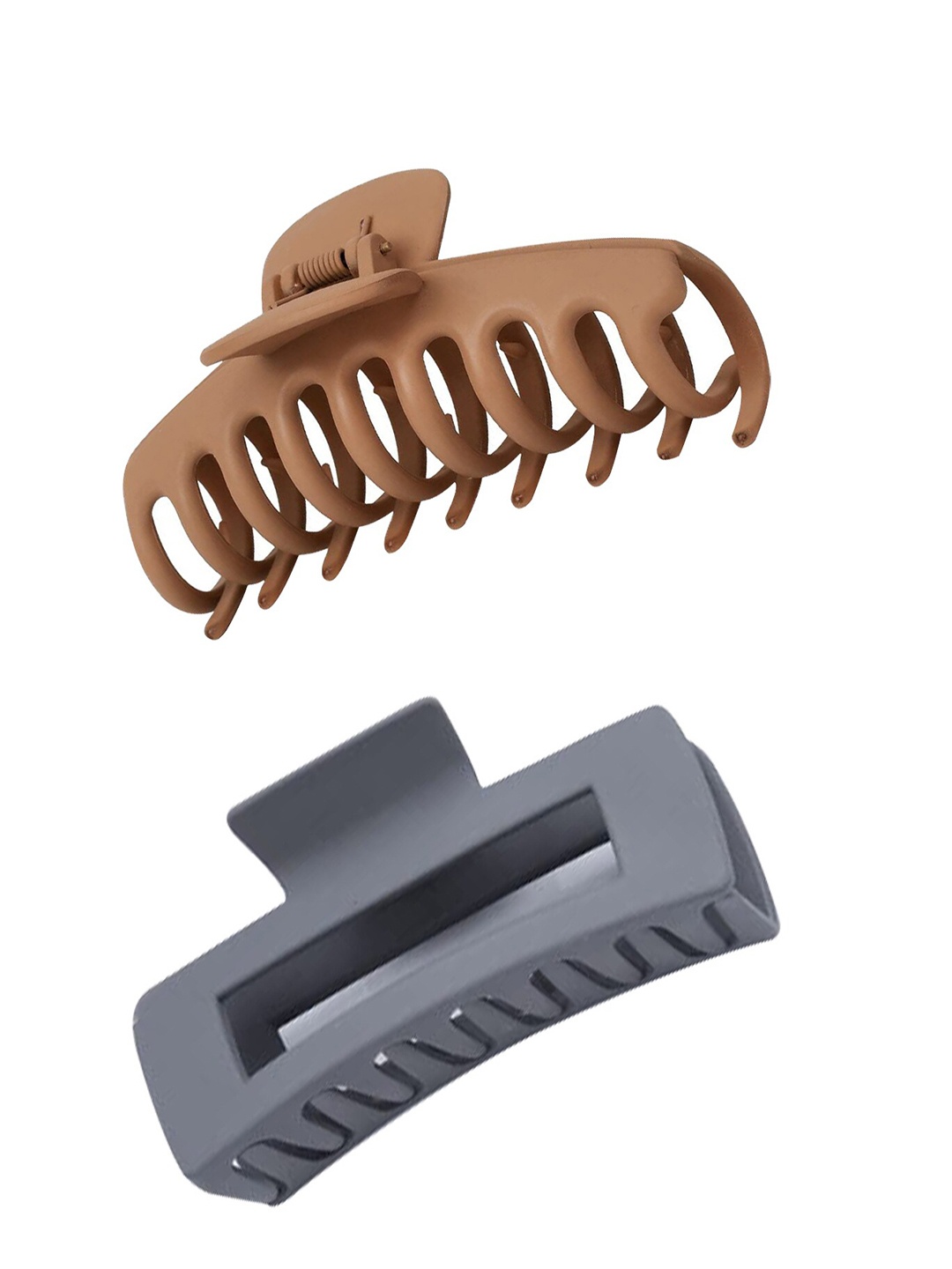 

Xivir Set of 2 Rectangular & Jambo Claw Clips, Brown