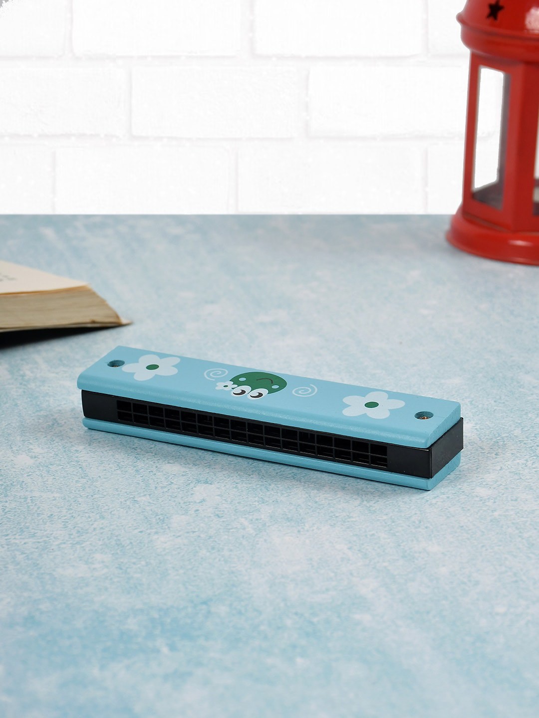 

CLIO'S HERITAGE STORE Wooden Harmonica Musical Toy, Blue