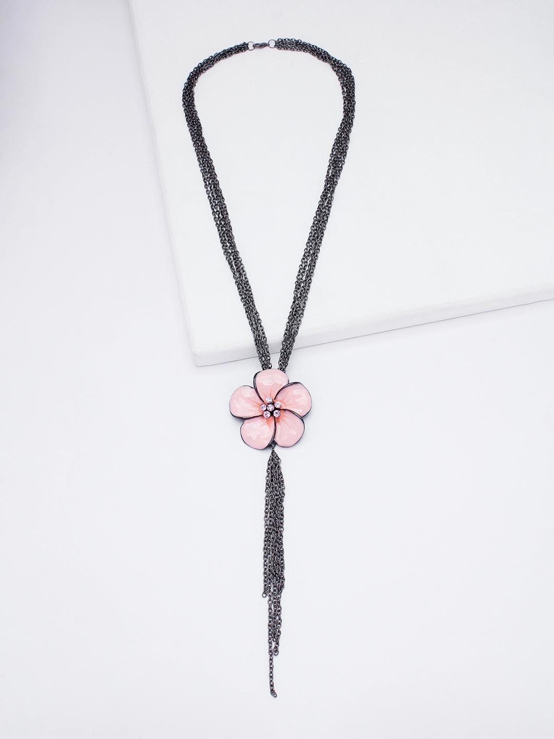 

Rhea Crystals Stone Studded Necklace, Pink
