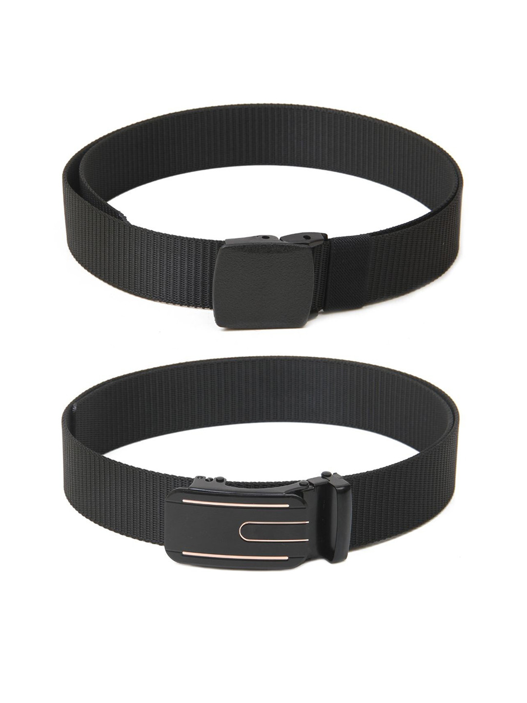 

Calvadoss Girls Set of 2 Textured Belts, Black