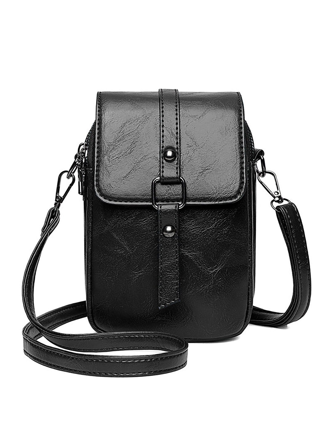 

SYGA Textured Structured Sling Bag, Black