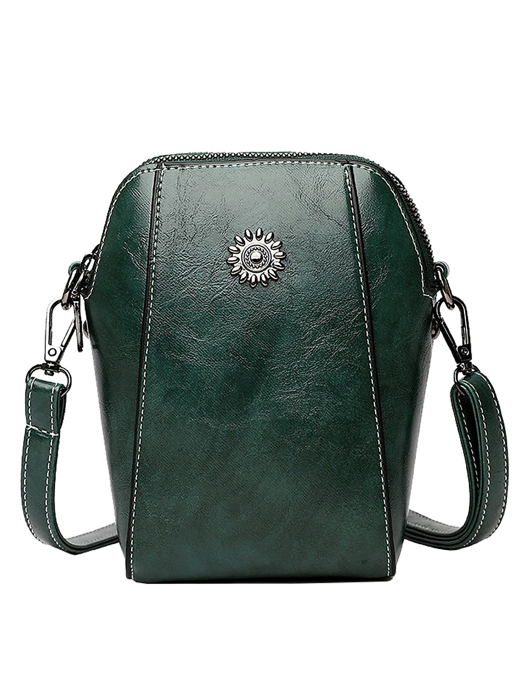

SYGA Leather Crossbody Mini Sling Bag, Green