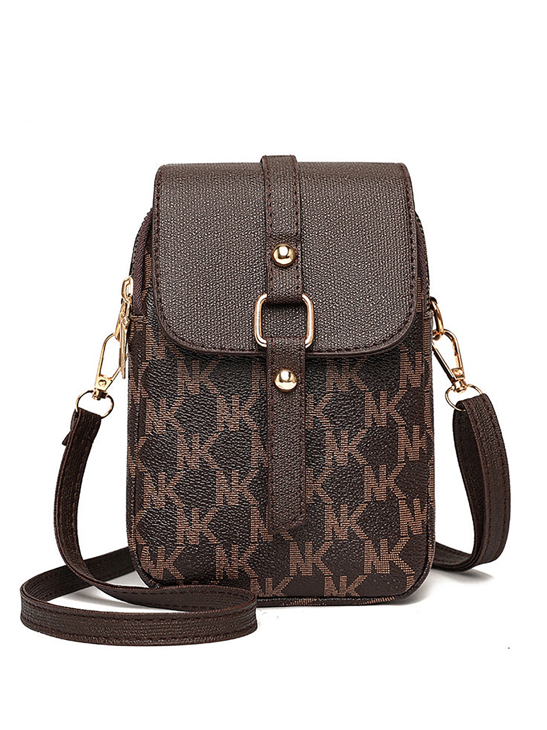 

SYGA Animal Leather Structured Sling Bag, Brown