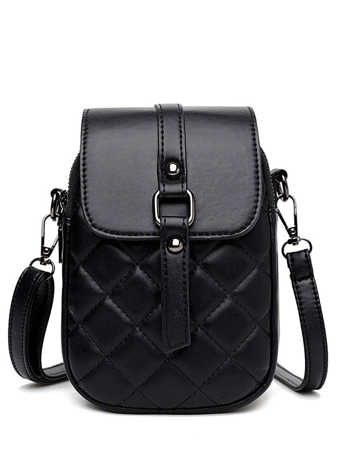 

SYGA Textured Structured Sling Bag, Black