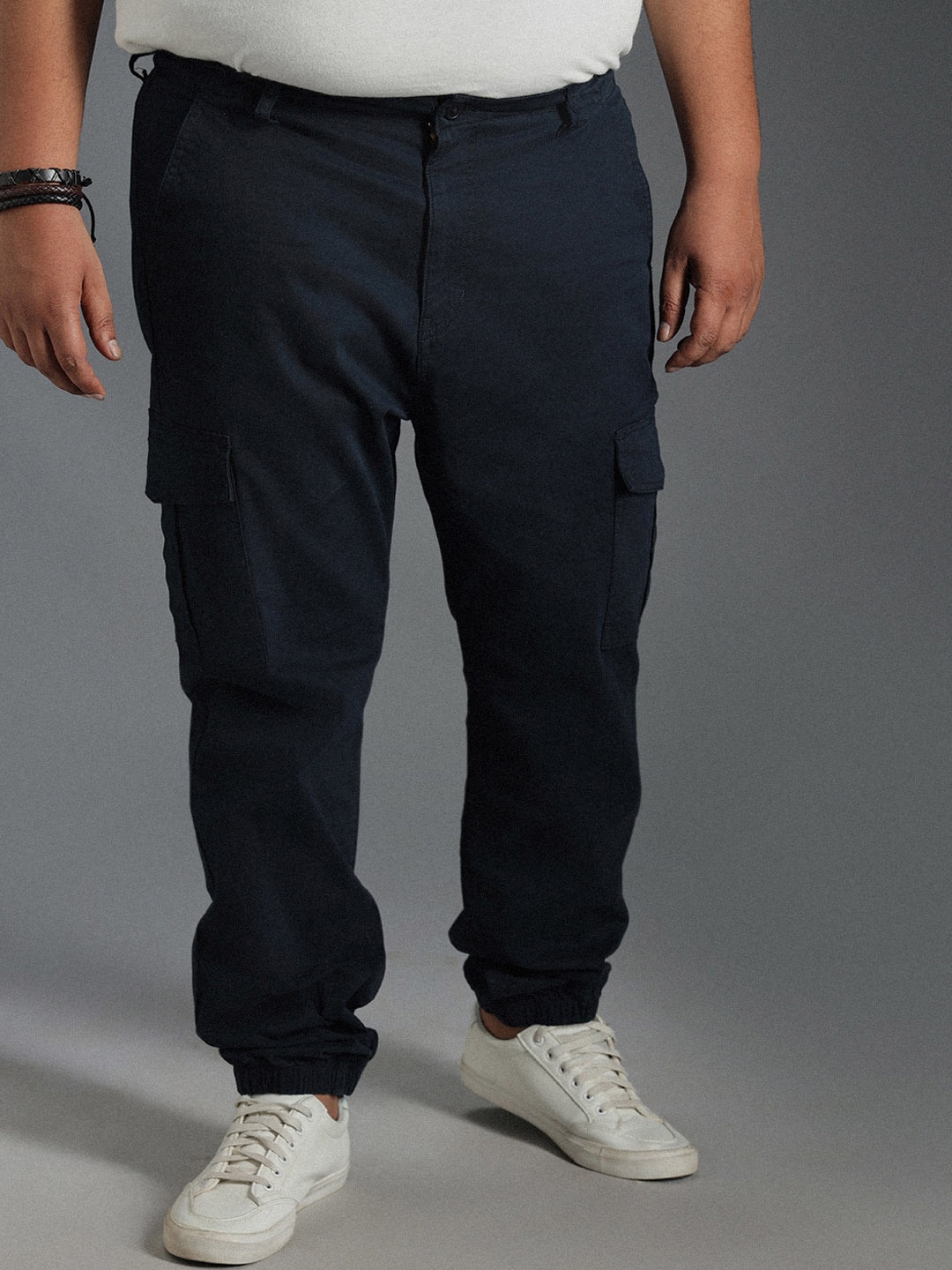 

Freeform by High Star Men Relaxed Straight Fit Cotton Joggers Trousers, Blue