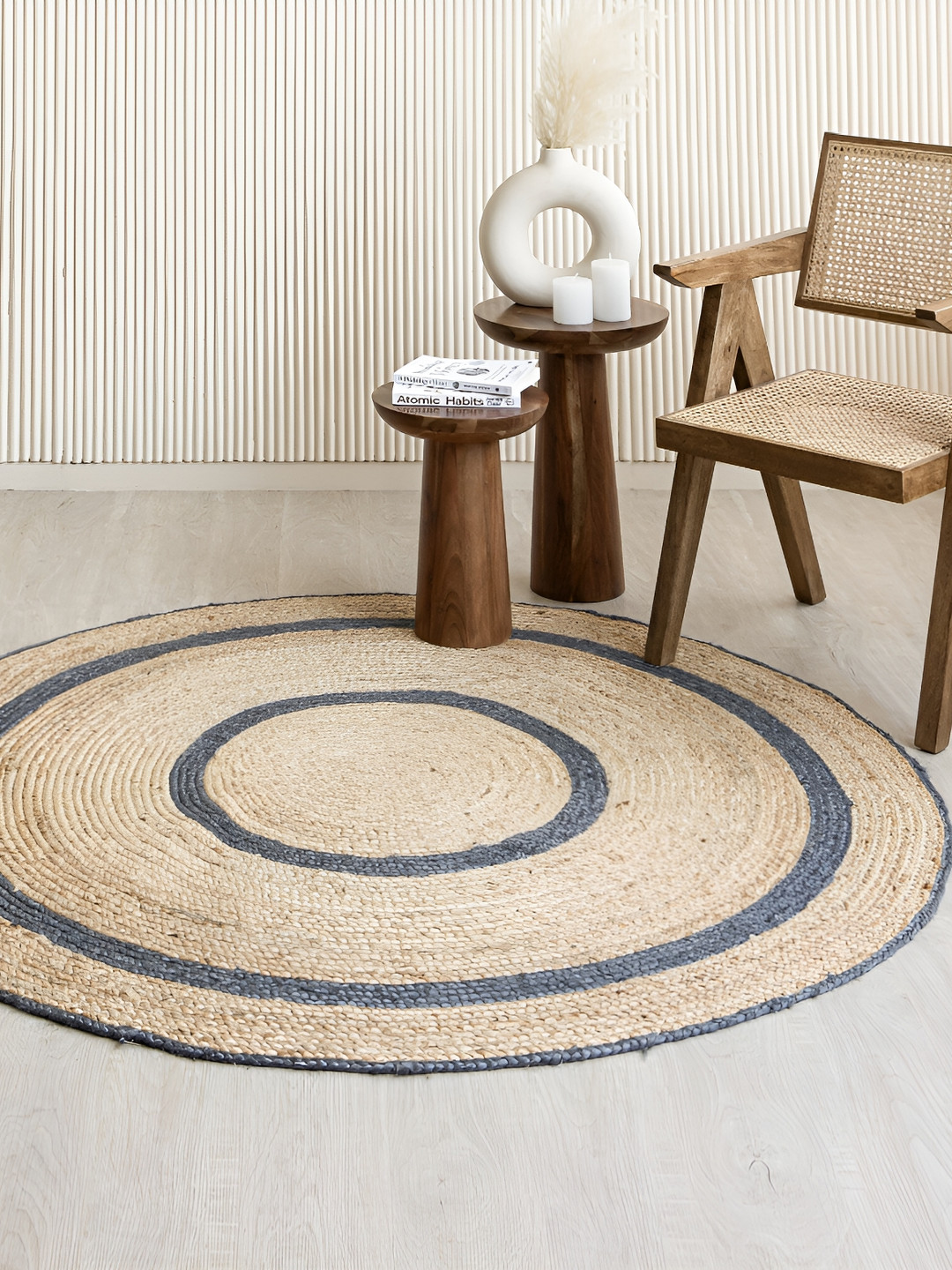 

HOMEMONDE Brown Geometric Carpet