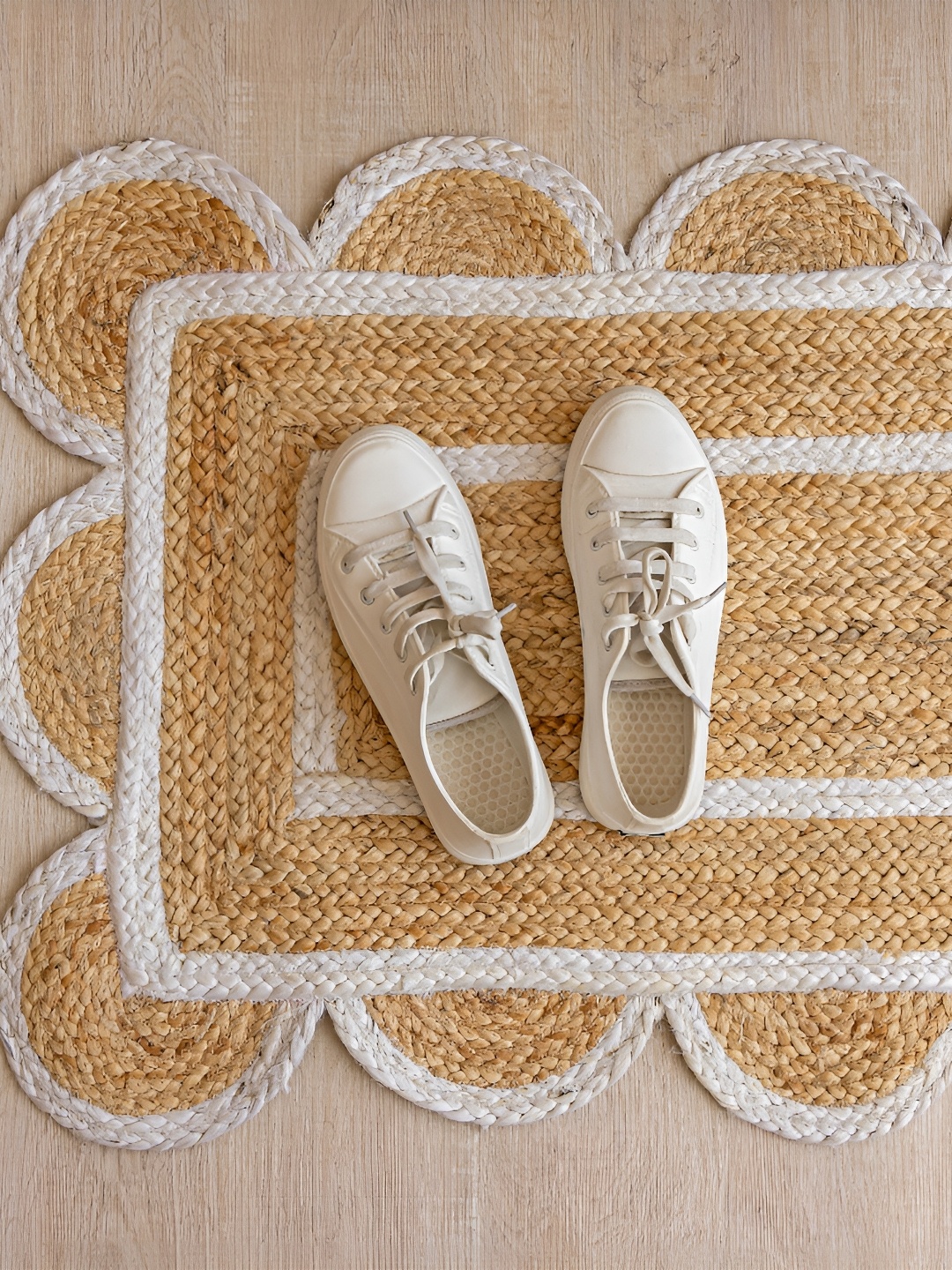 

HOMEMONDE Brown Geometric Rectangle Carpet