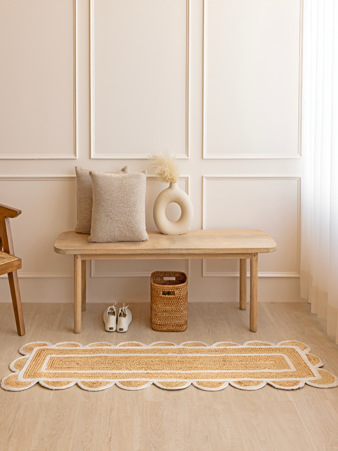 

HOMEMONDE Brown Geometric Carpet