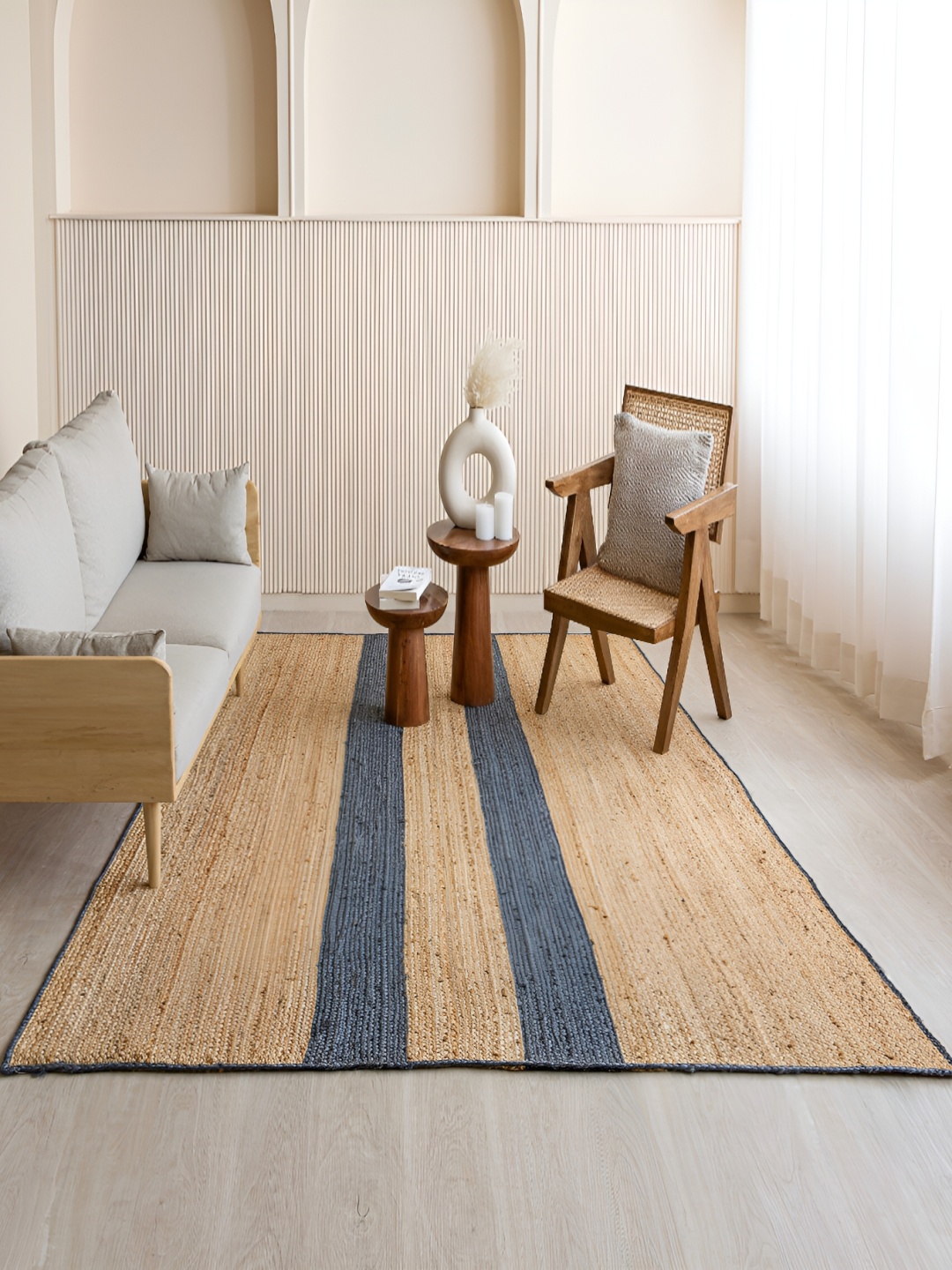 

HOMEMONDE Brown Striped Carpet