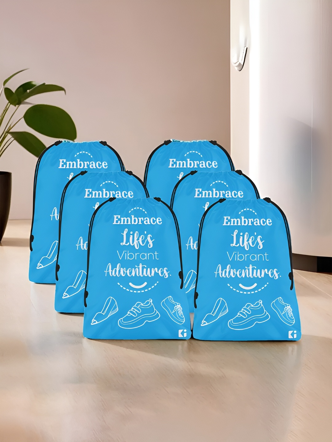 

Kuber Industries Blue 6 Pcs Printed Shoes Organisers