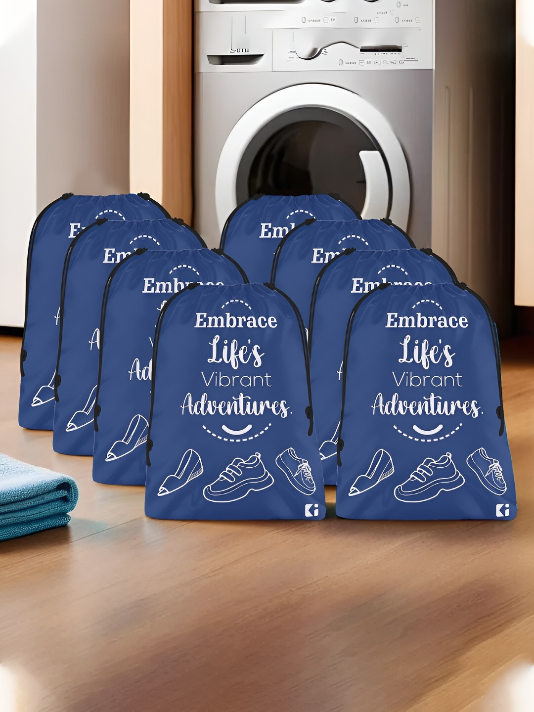 

Kuber Industries Blue 8 Pieces Regular Travel Storage Shoe Organisers