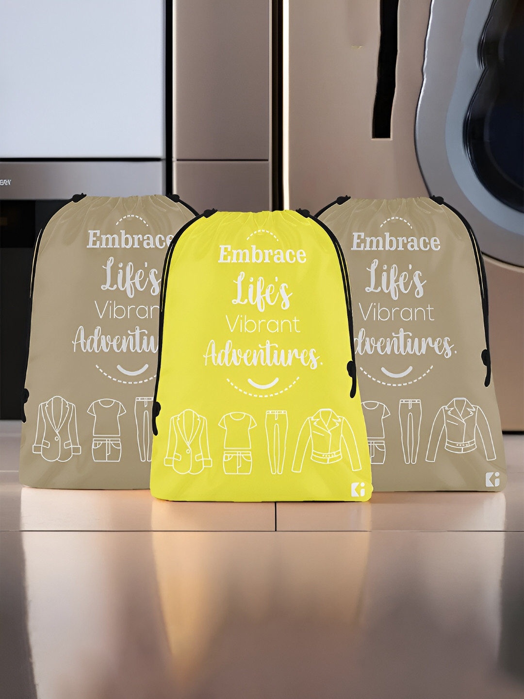 

Kuber Industries Yellow Set of 3 Regular Multi-Utility Organisers