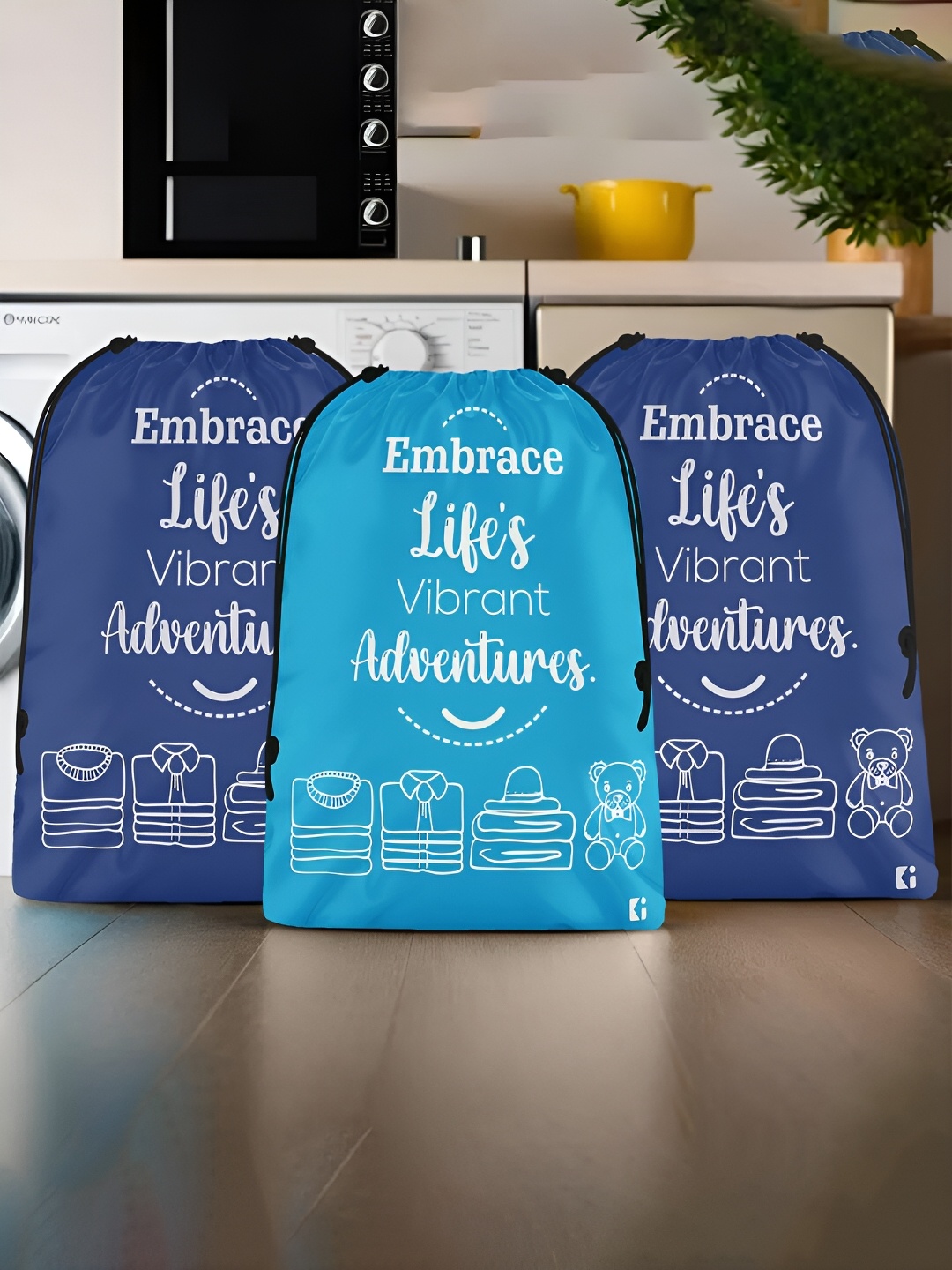 

Kuber Industries Navy Blue Set of 3 Regular Multi-Utility Organisers
