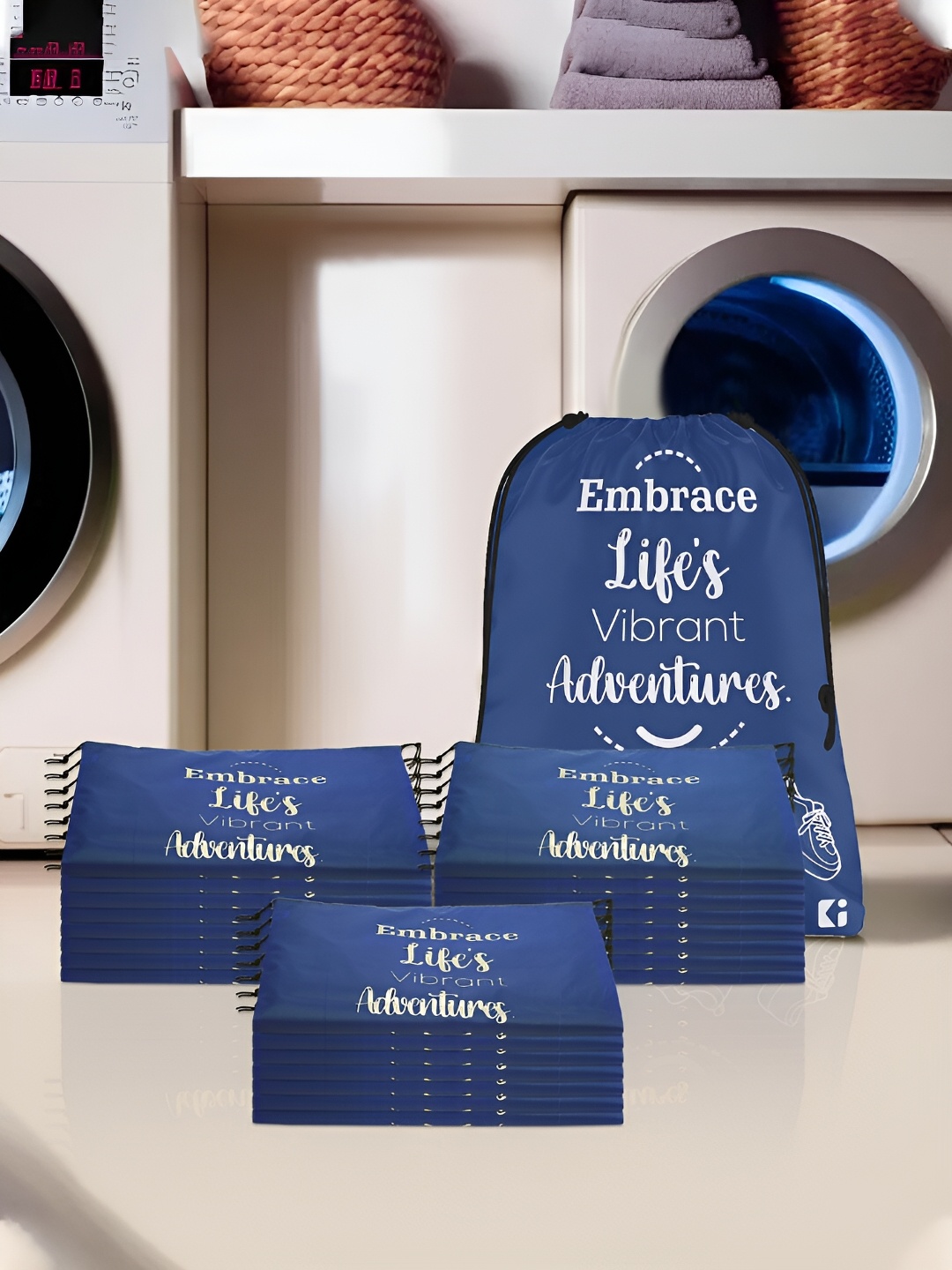 

Kuber Industries Blue & White 24 Pieces Printed Multi-Utility Organisers