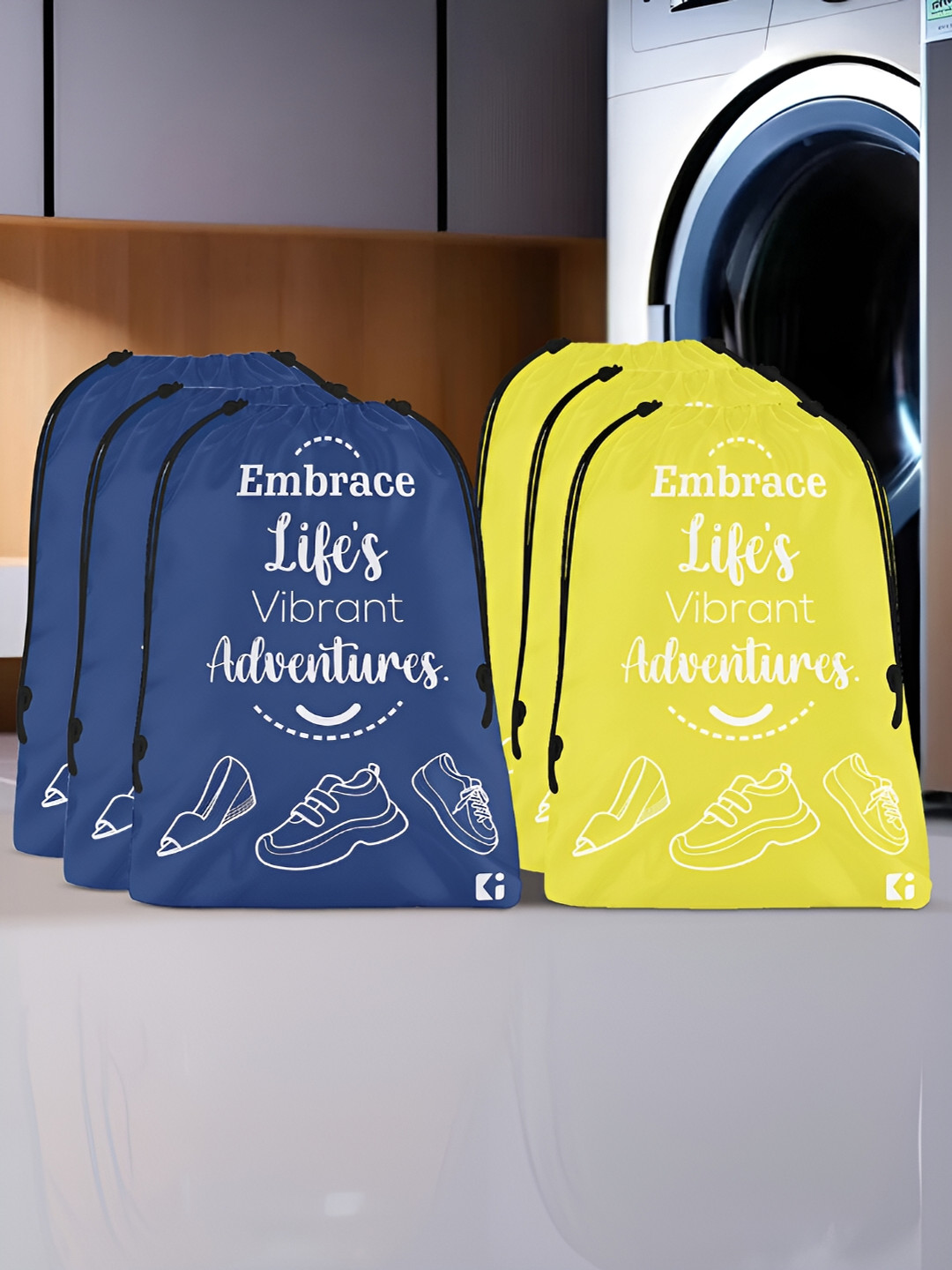 

Kuber Industries Yellow & Navy Blue 6 Pieces Printed Multi-Utility Organisers
