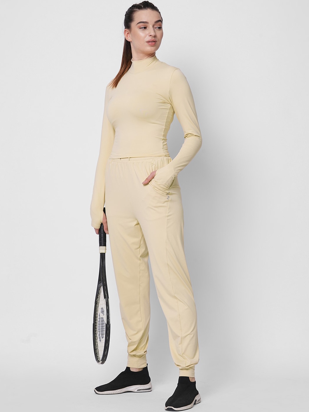 

Fitkin Women High Rise Tracksuits, Cream