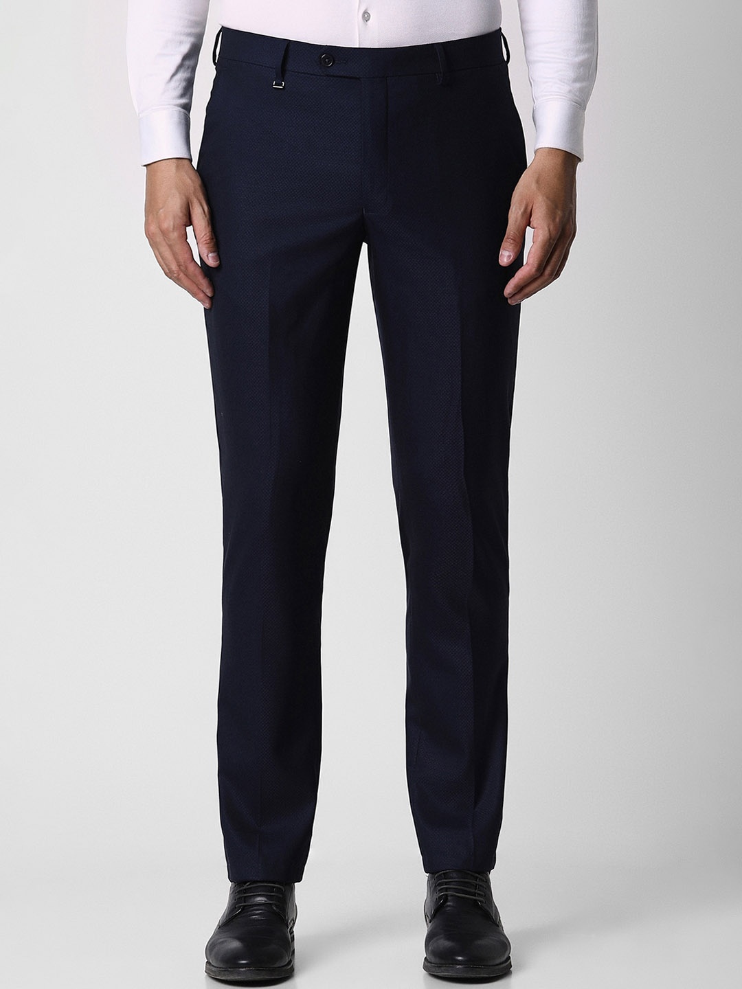 

Van Heusen Men Slim Fit Cotton Formal Trousers, Navy blue