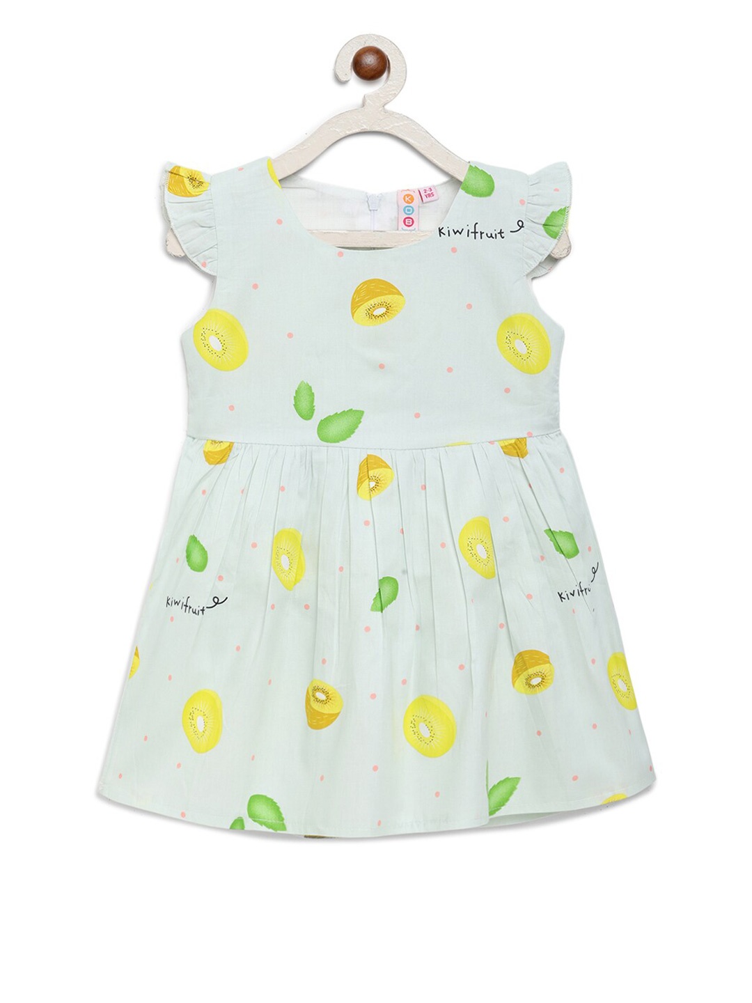 

Kids On Board Girls Conversational Print Cotton A-Line Dress, Green