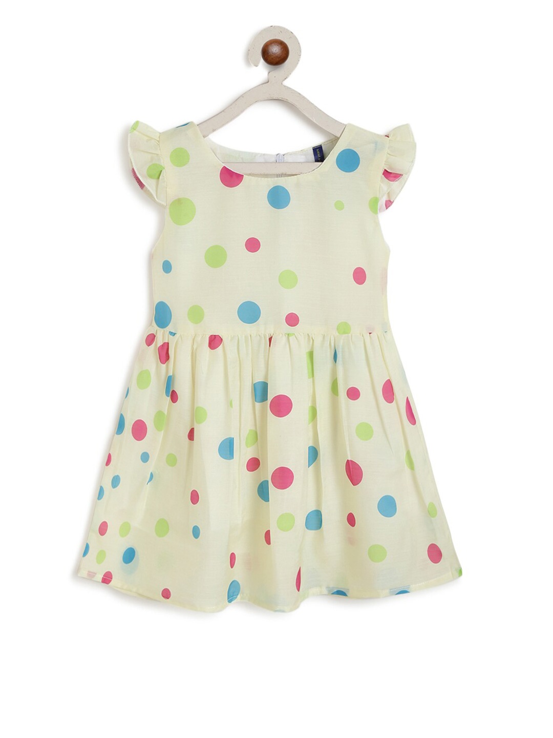 

Kids On Board Polka Dot Printed Crepe Fit & Flare Dress, Yellow
