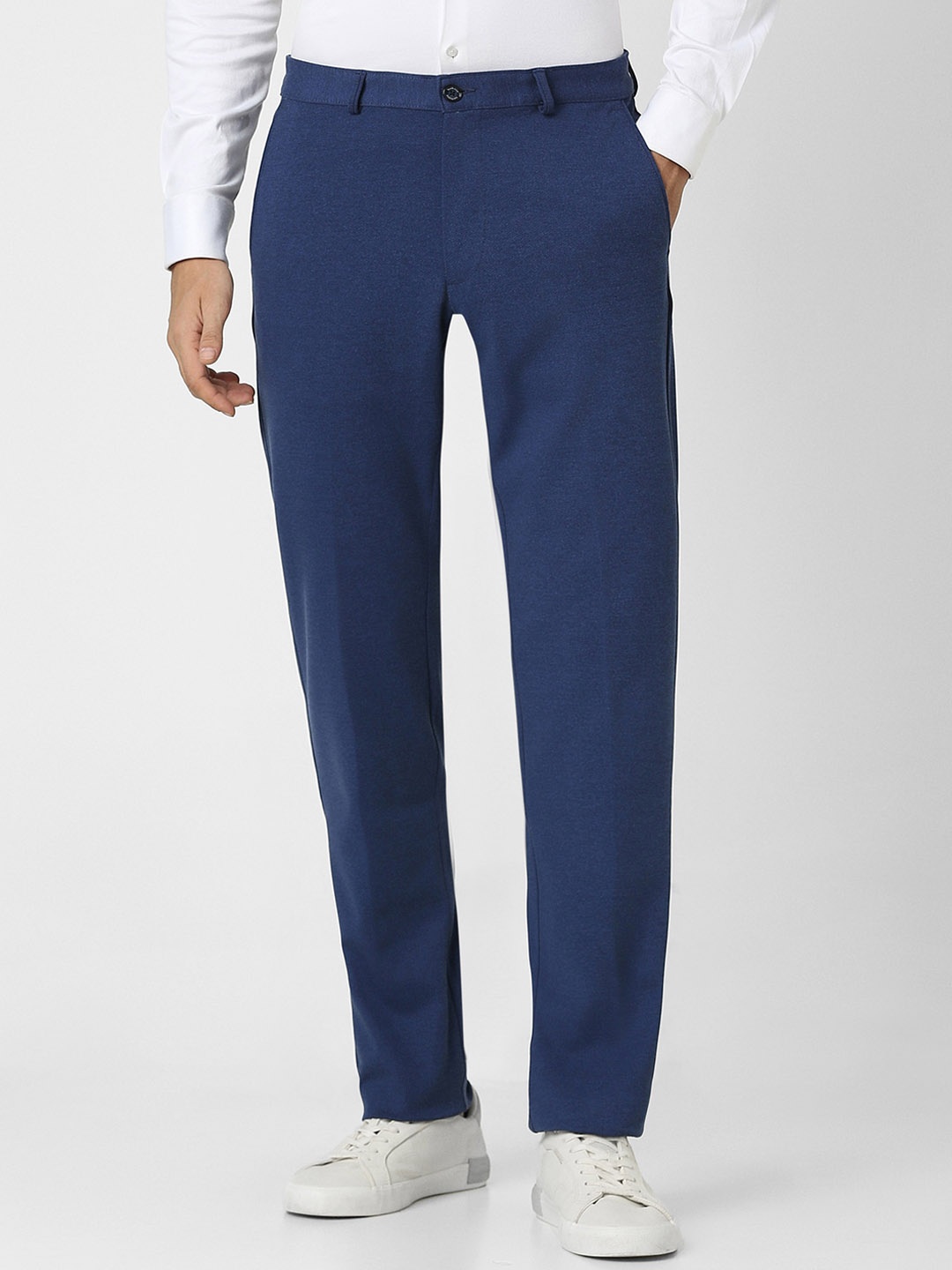 

Van Heusen Sport Men Mid Rise Slim Fit Trousers, Navy blue