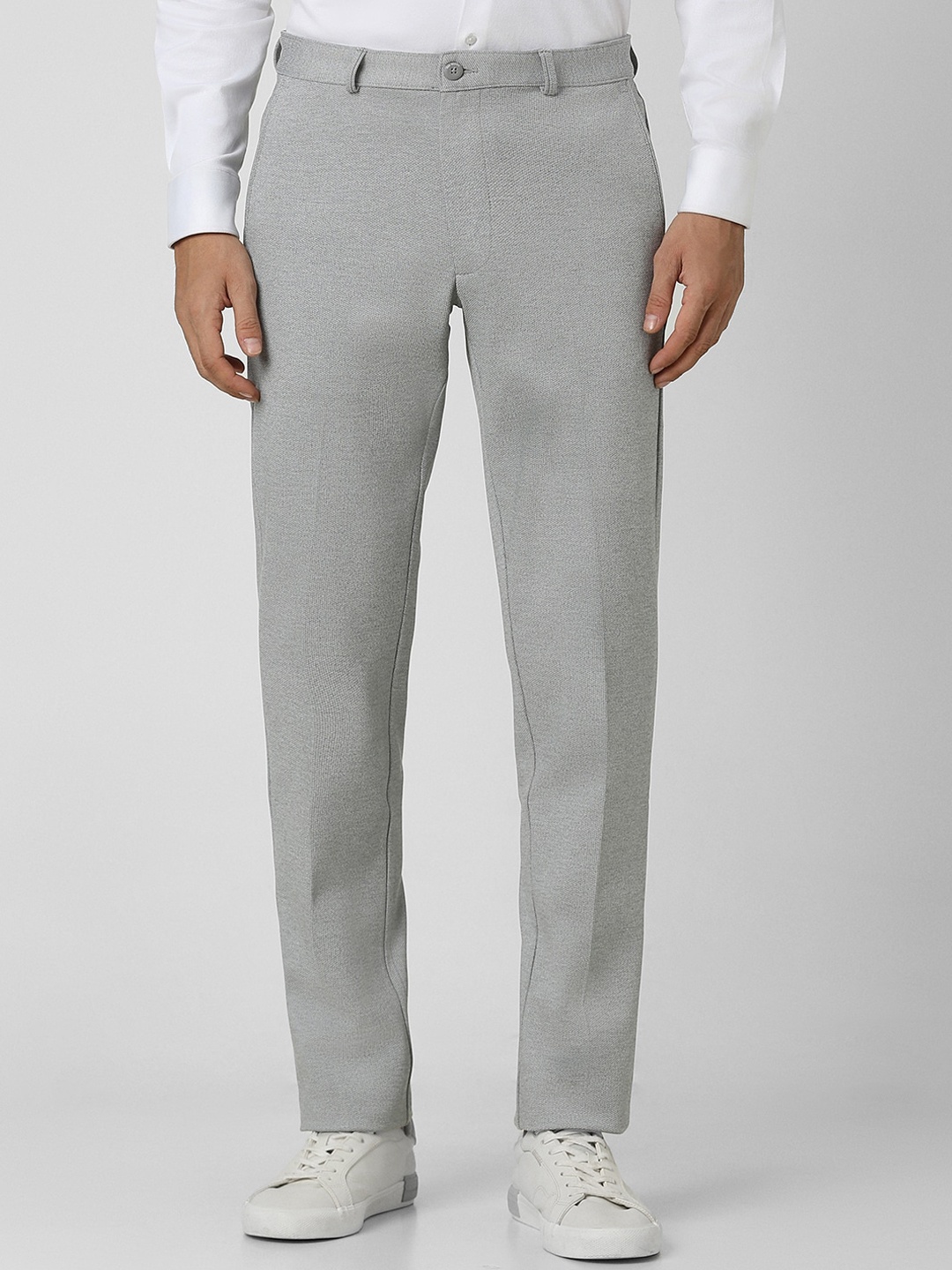 

Van Heusen Sport Men Mid Rise Slim Fit Formal Trousers, Grey