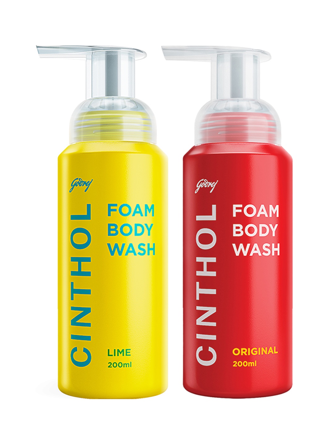 

CINTHOL Set of 2 Original & Lime Foam Body Wash - 200ml each, Red