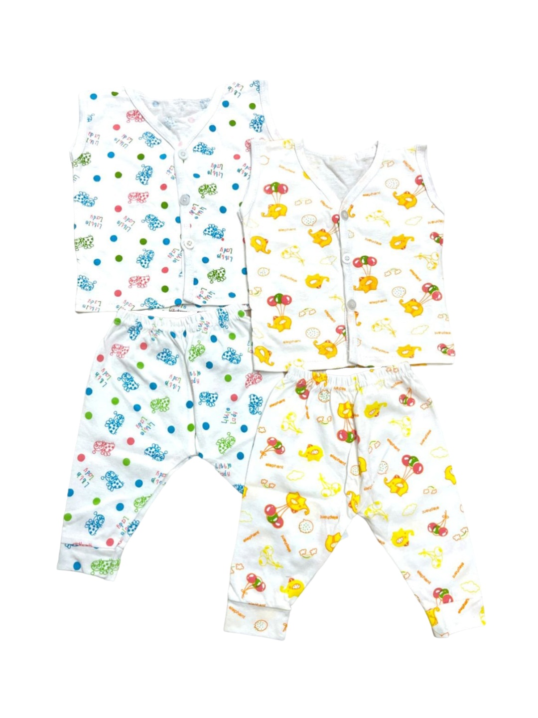 

BAESD Girls Pack Of 2 Printed Organic Cotton Top With Trousers, White