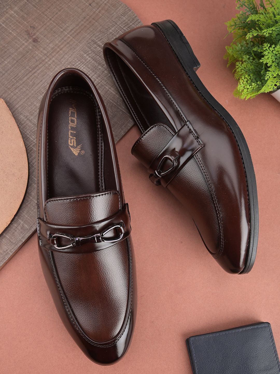 

IMCOLUS Men Horsebit Loafers, Brown