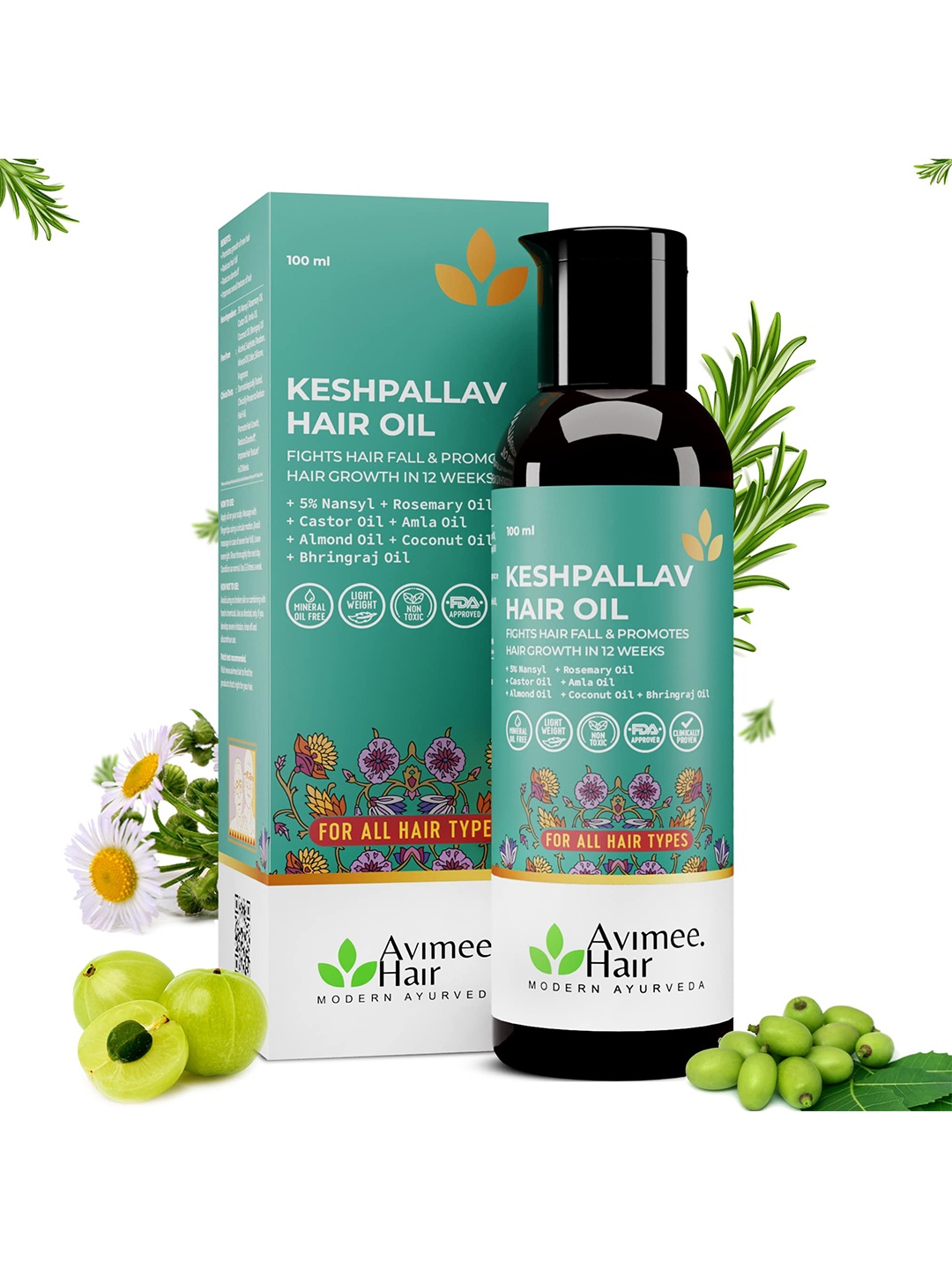 

Avimee Herbal Keshpallav Hair Oil - 100 ml, Green