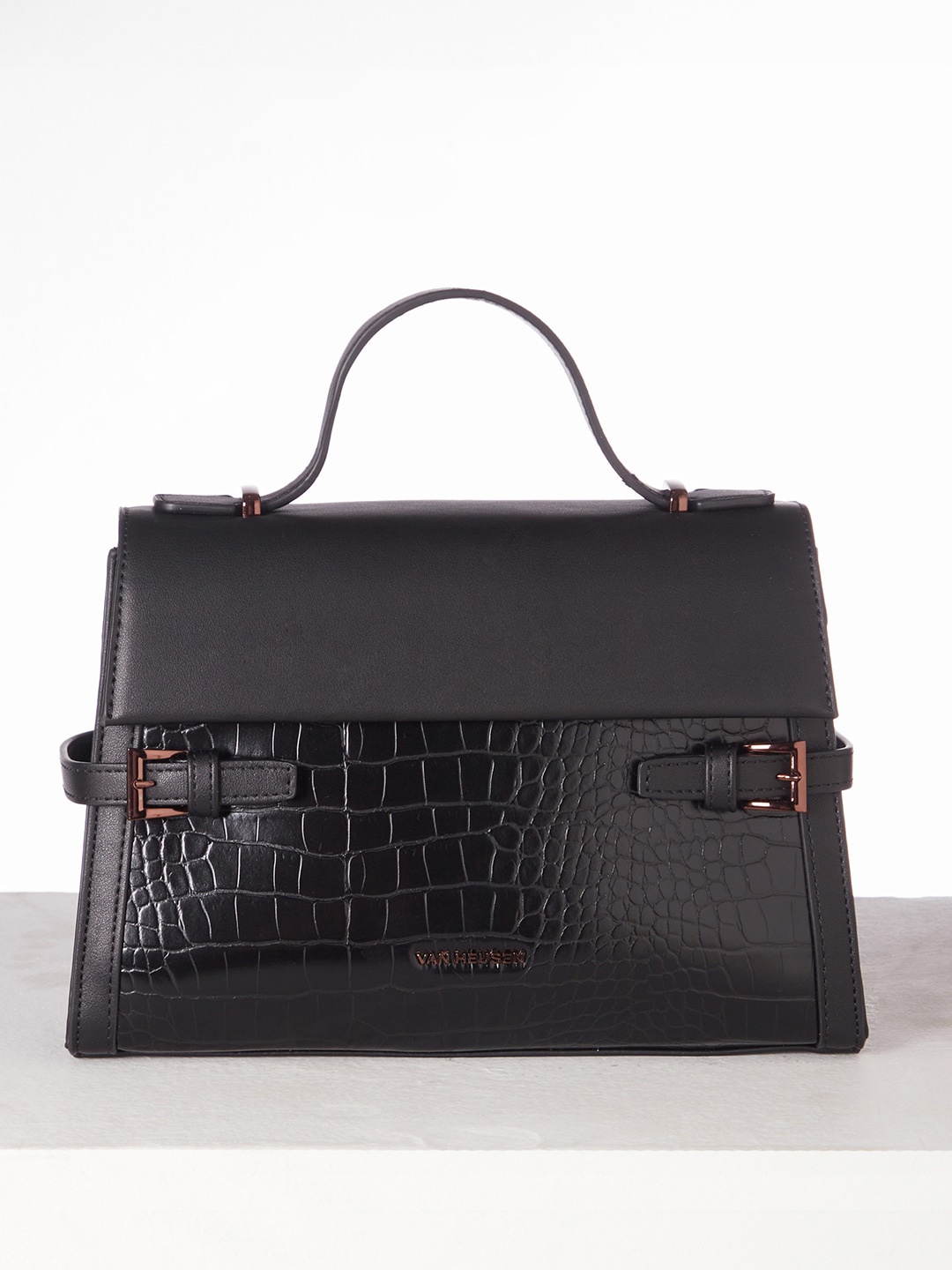 

Van Heusen Textured Swagger Satchel Bag, Black