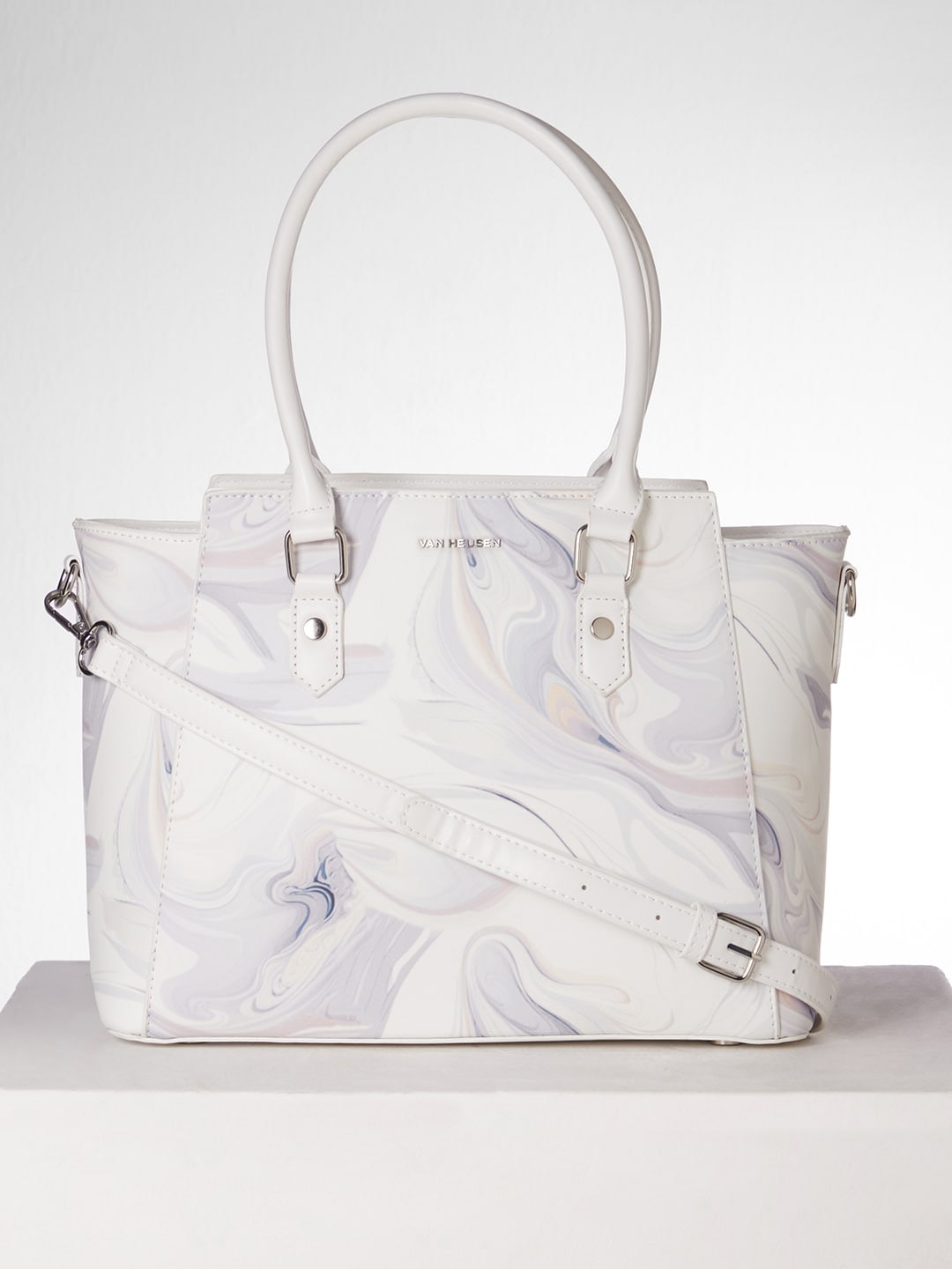

Van Heusen Woman Abstract Printed Structured Shoulder Bag, White