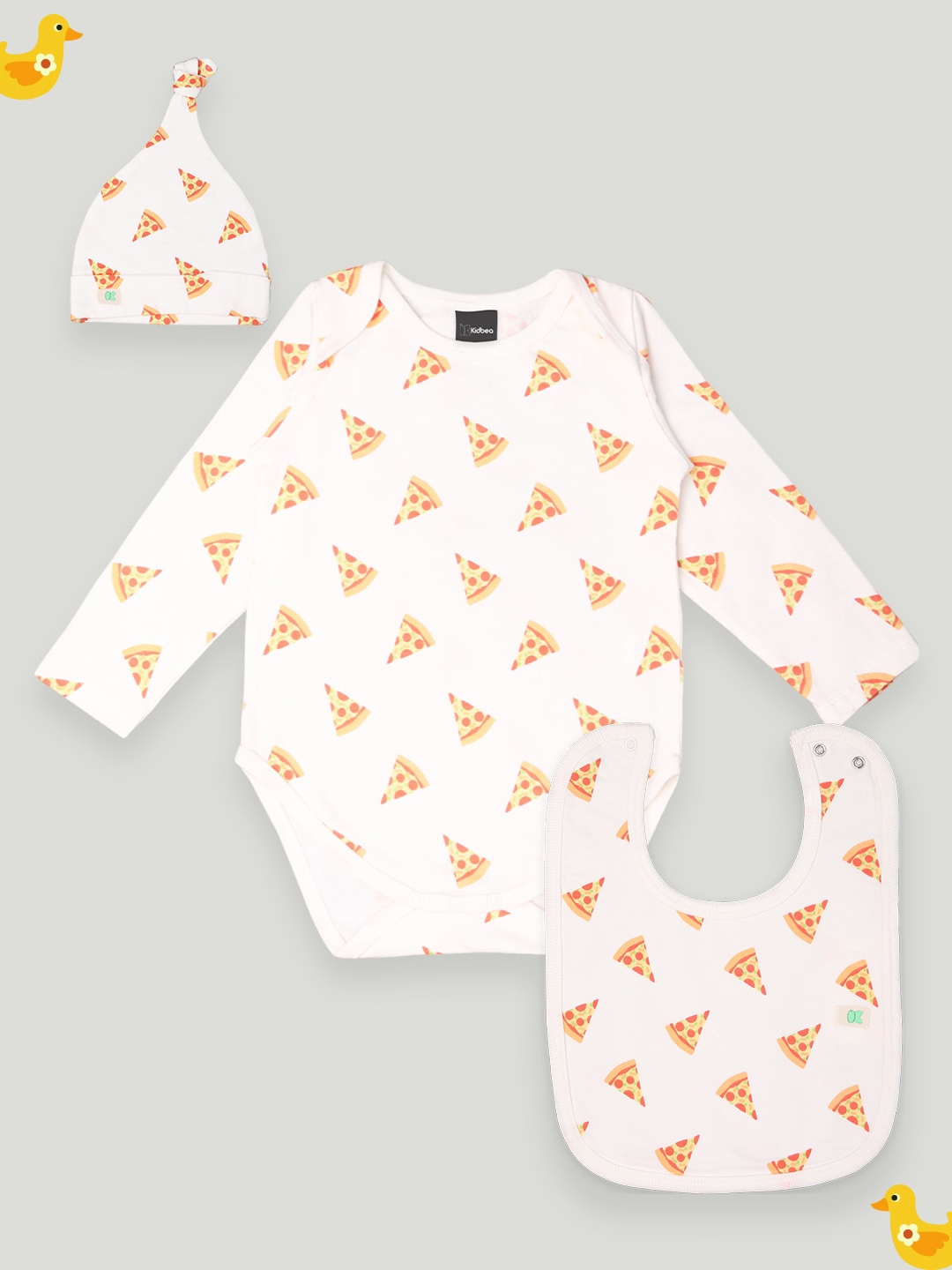 

Kidbea Infants 3-Pcs Printed Pure Cotton Baby Apparel Gift Set, Yellow
