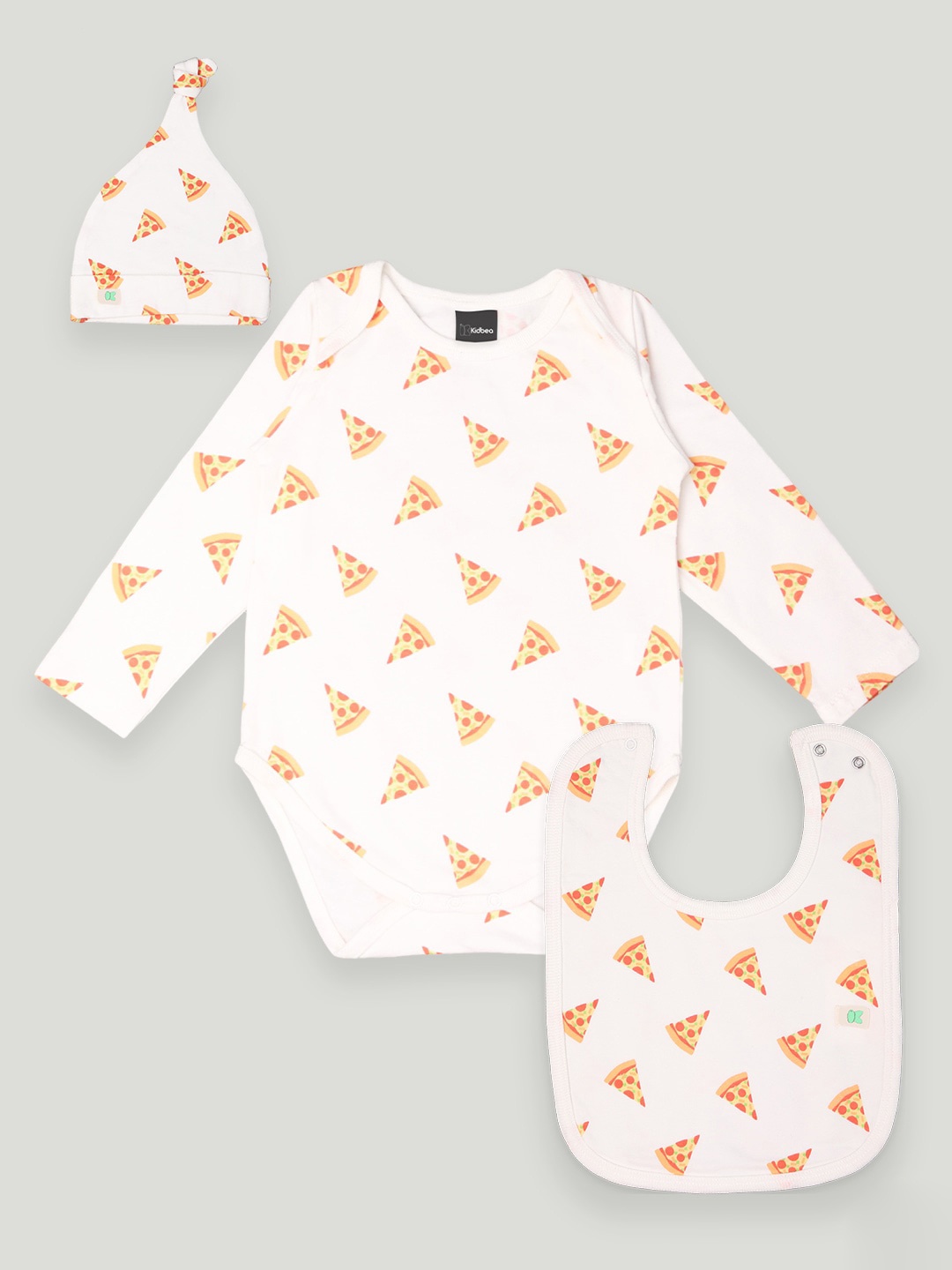 

Kidbea Infants 3-Pcs Printed Pure Cotton Baby Apparel Gift Set, White