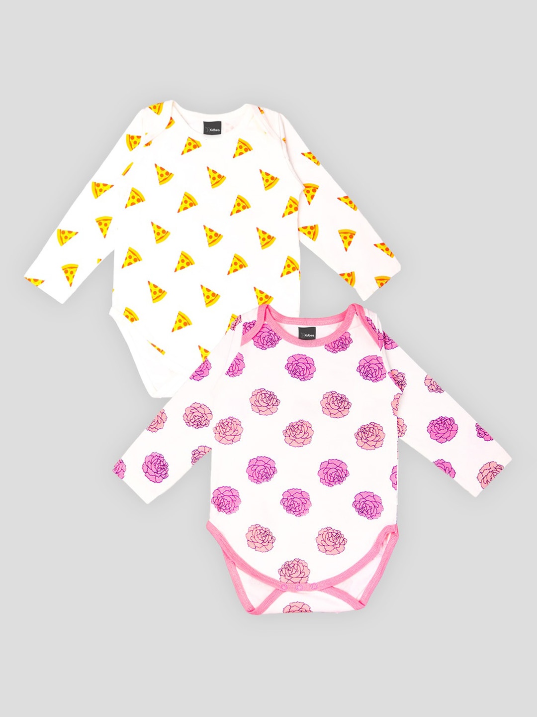 

Kidbea Infants Pack Of 2 Printed Pure Cotton Bodysuit, Yellow