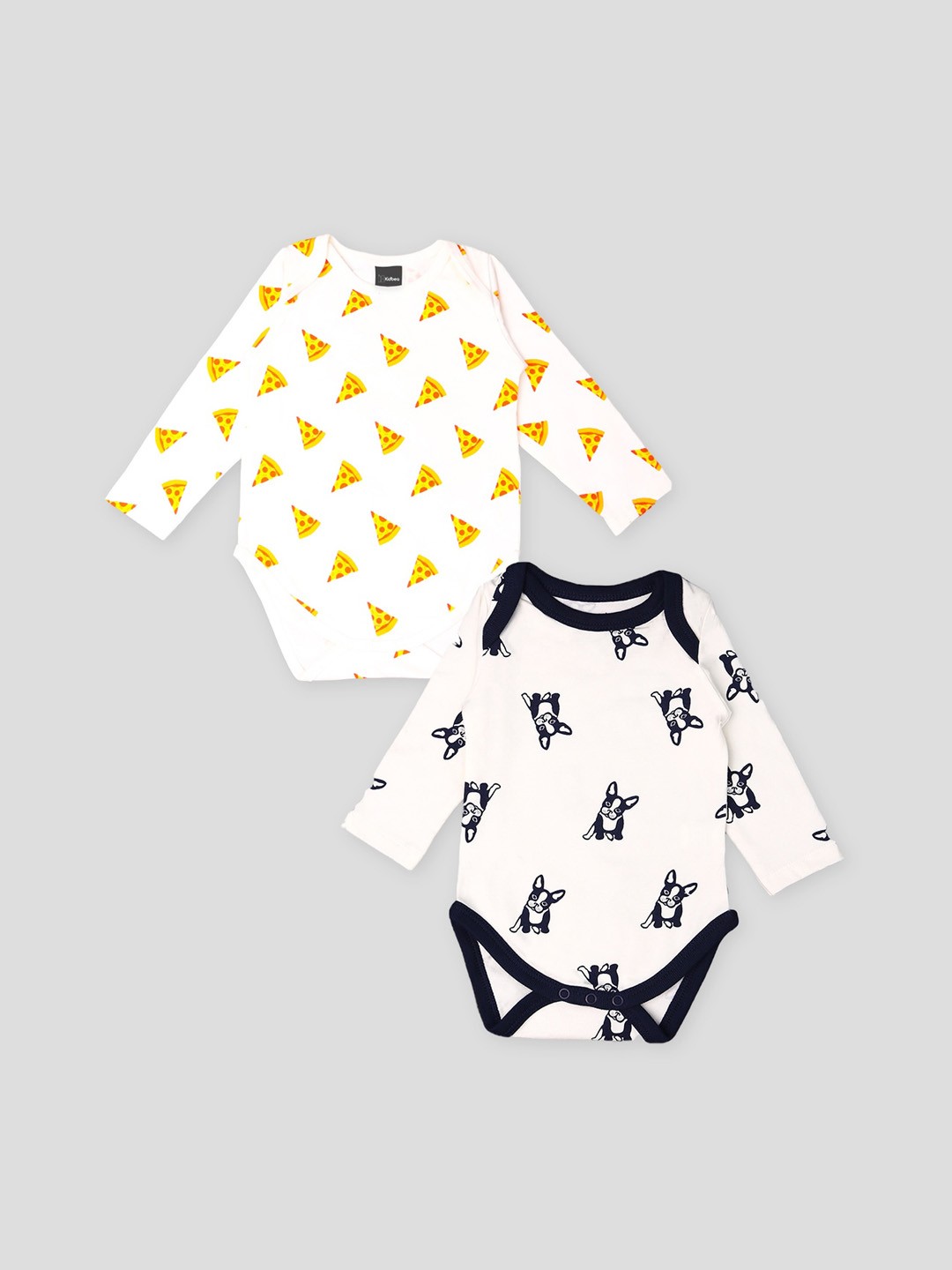 

Kidbea Infants Kids Pack Of 2 Printed Pure Cotton Bodysuits, Yellow