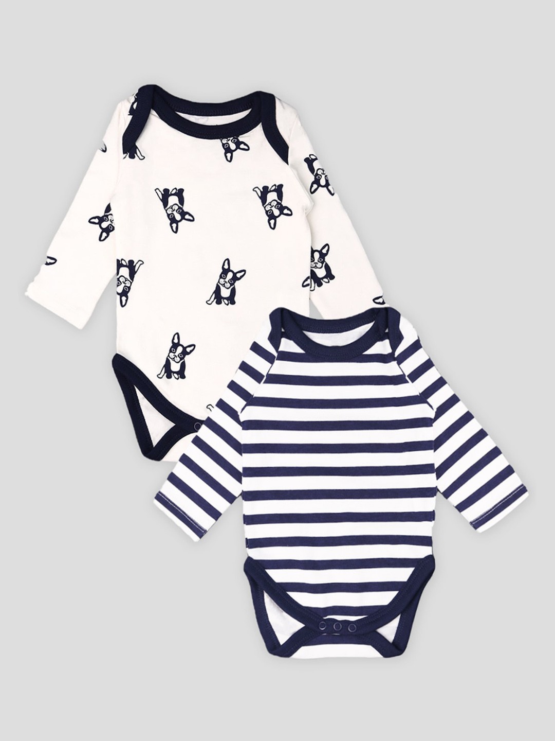 

Kidbea Infants Kids Pack Of 2 Printed Pure Organic Cotton Onesies Bodysuit, Black