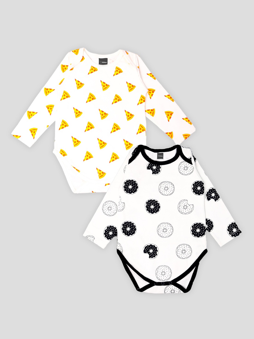 

Kidbea Infants Kids Pack Of 2 Printed Pure Cotton Bodysuits, Yellow