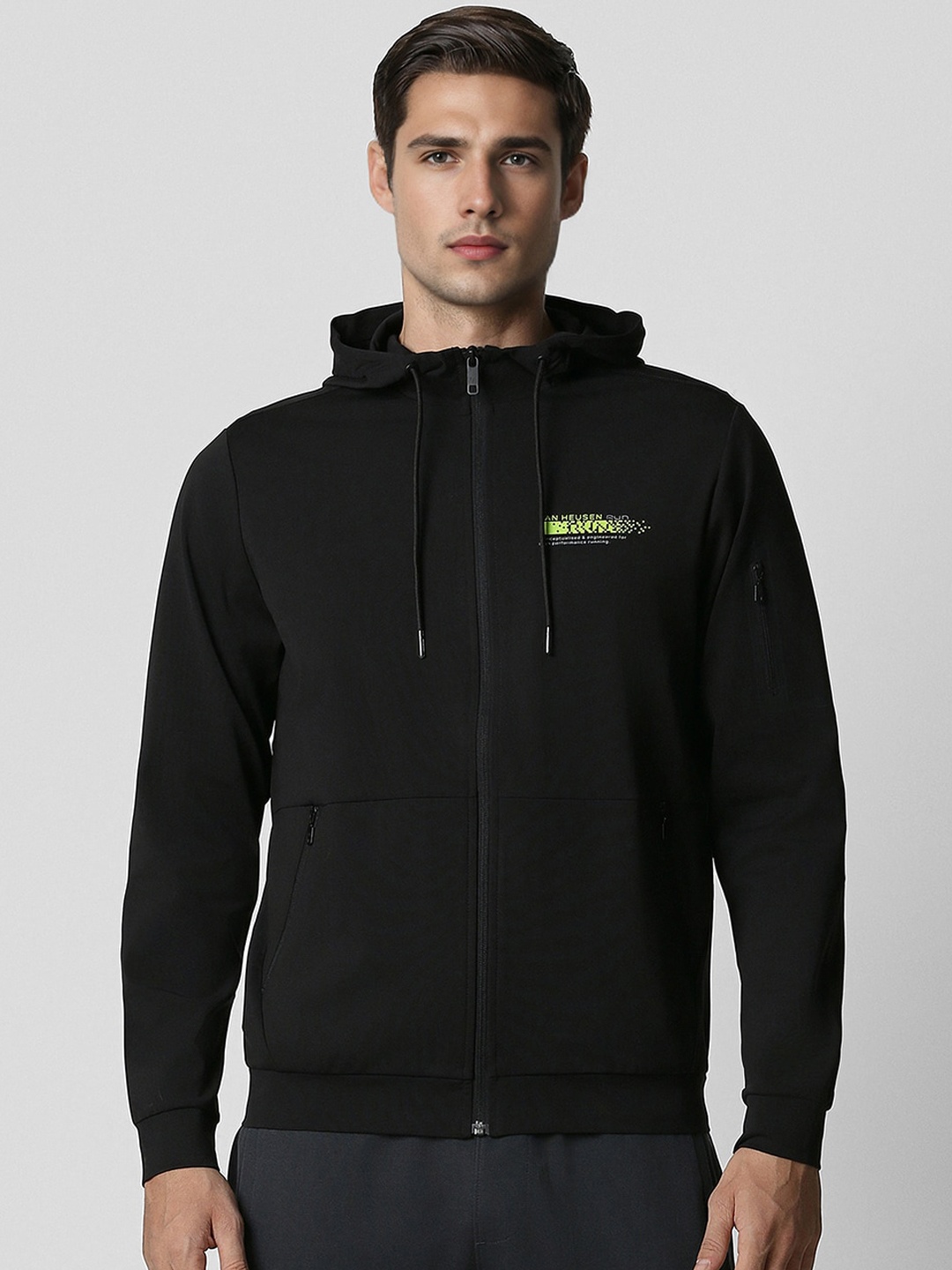 

Van Heusen Hooded Flex Sporty Jacket, Black