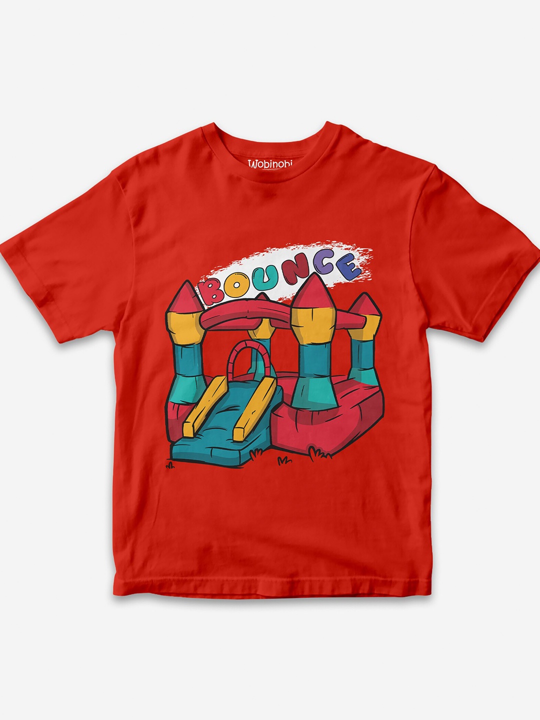 

Wobinobi Boys Fun Play Print Bio Finish Pure Cotton T-shirt, Red