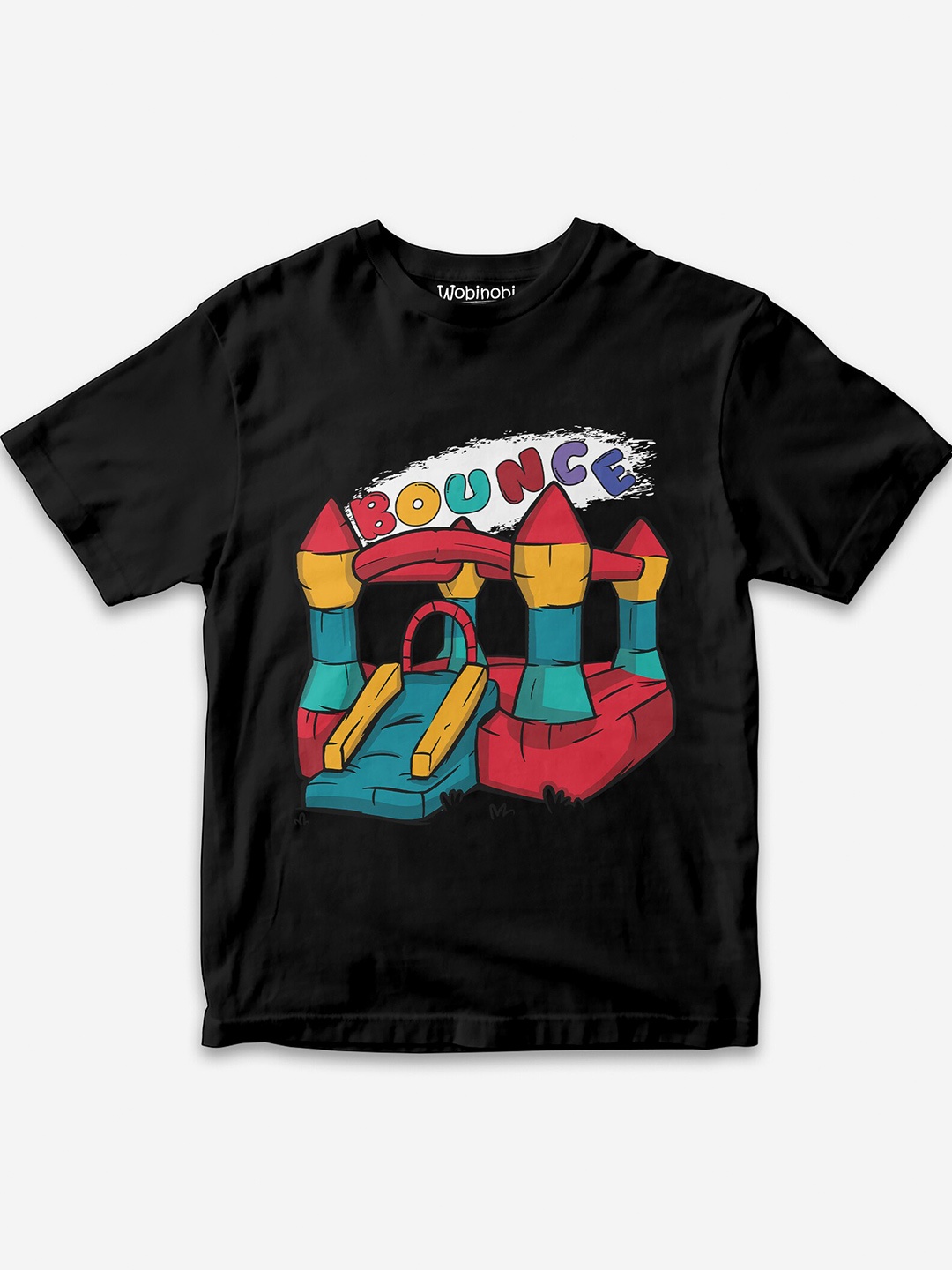 

Wobinobi Boys Fun Play Print Bio Finish Pure Cotton T-shirt, Black