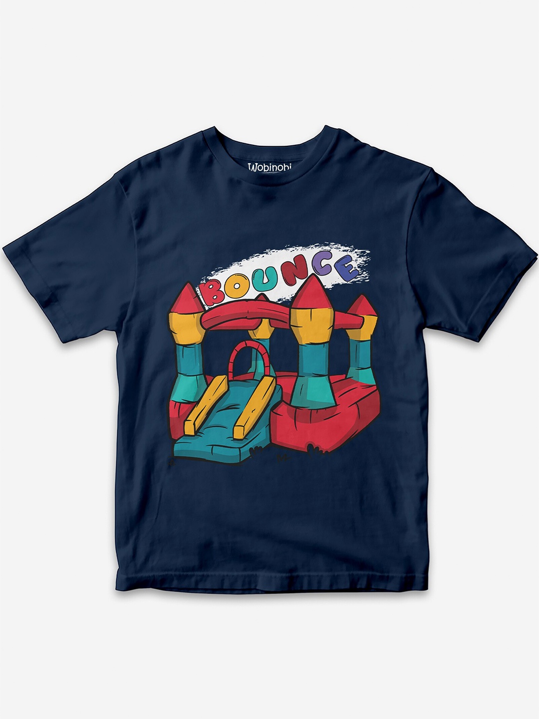 

Wobinobi Boys Fun Play Print Bio Finish Pure Cotton T-shirt, Navy blue
