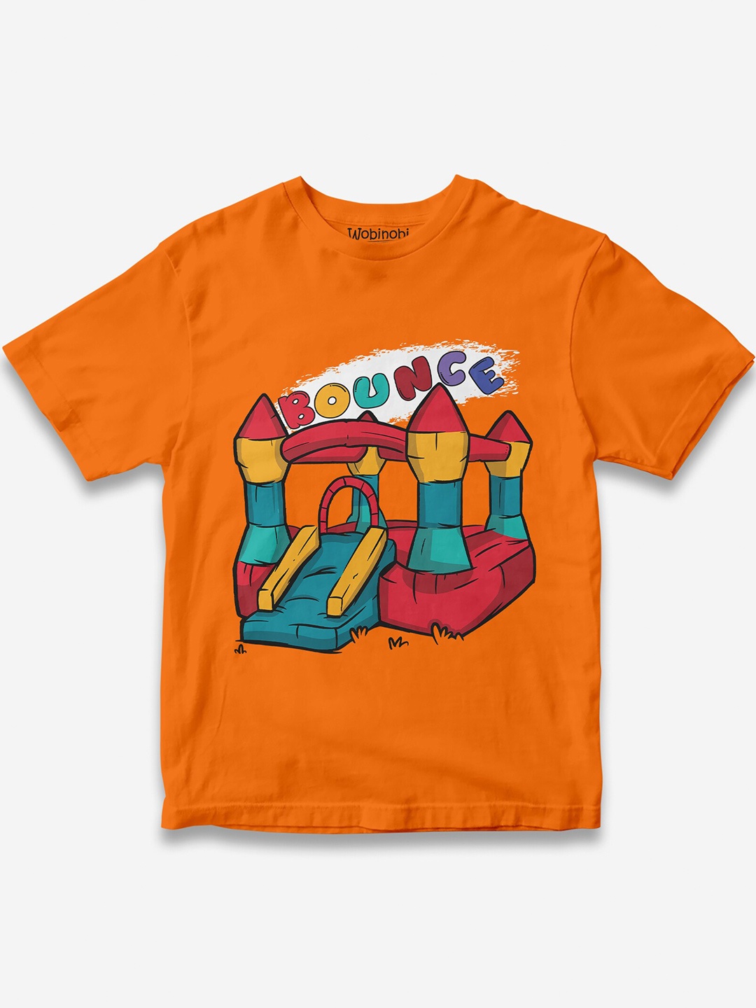 

Wobinobi Boys Fun Play Print Bio Finish Pure Cotton T-shirt, Orange