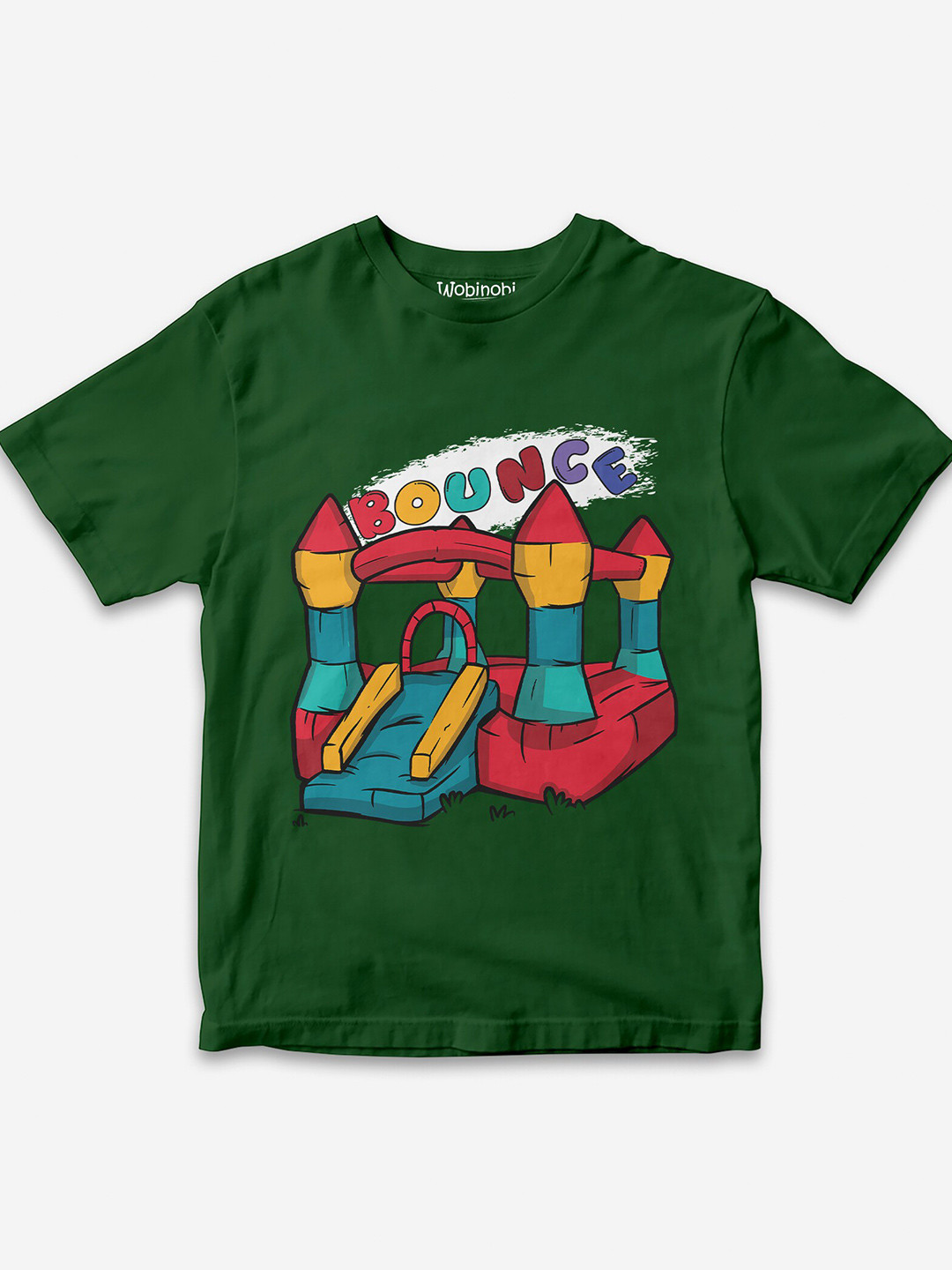 

Wobinobi Boys Fun Play Print Bio Finish Pure Cotton T-shirt, Green