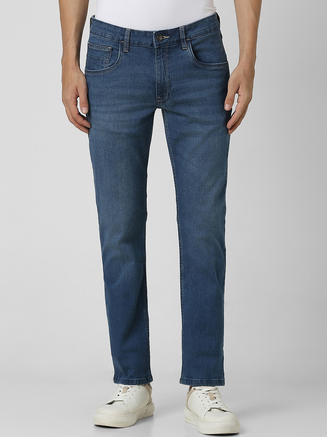 

VAN HEUSEN DENIM LABS Men Slim Fit Heavy Fade Clean Look Stretchable Jeans, Blue