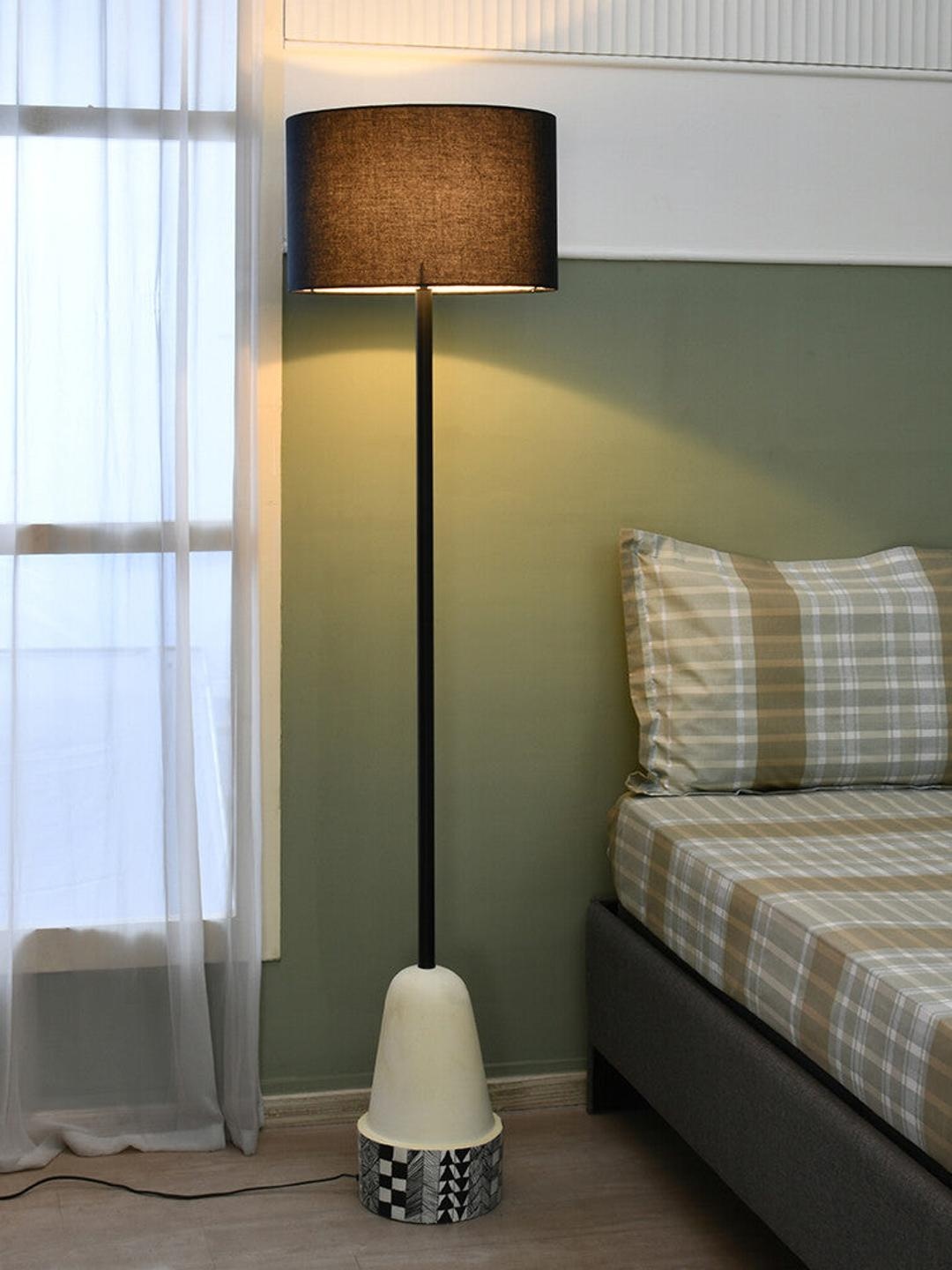 

Athome by Nilkamal Yellow & Black Metal Floor Lamp