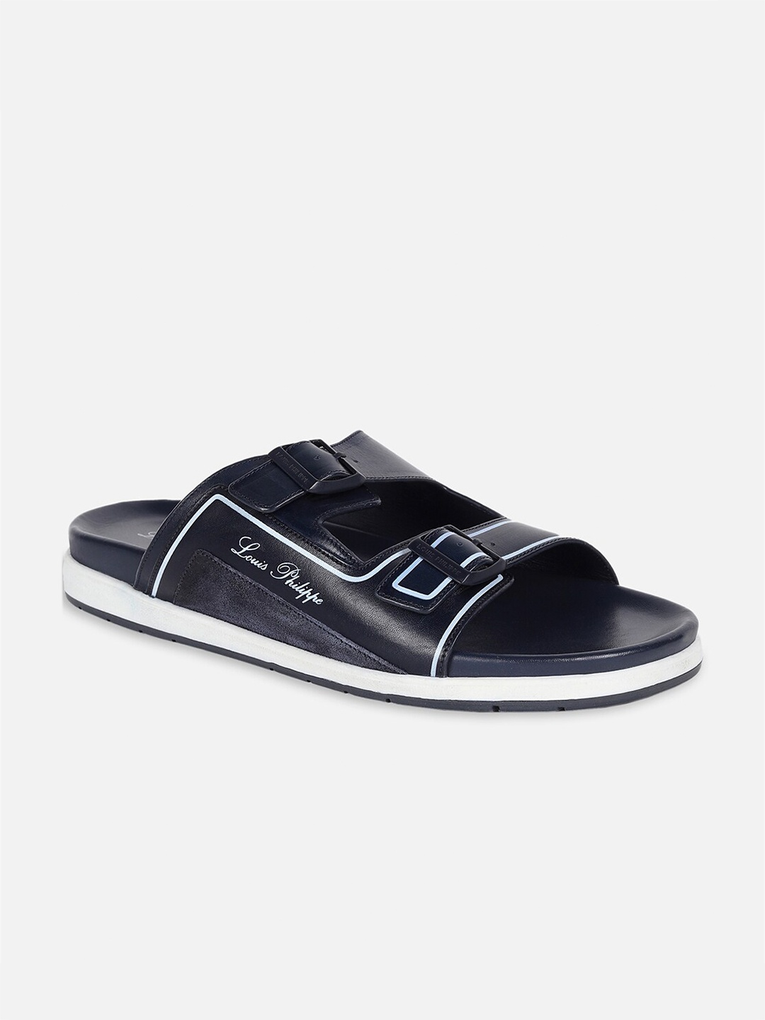 

Louis Philippe Men PU Comfort Sandals, Navy blue