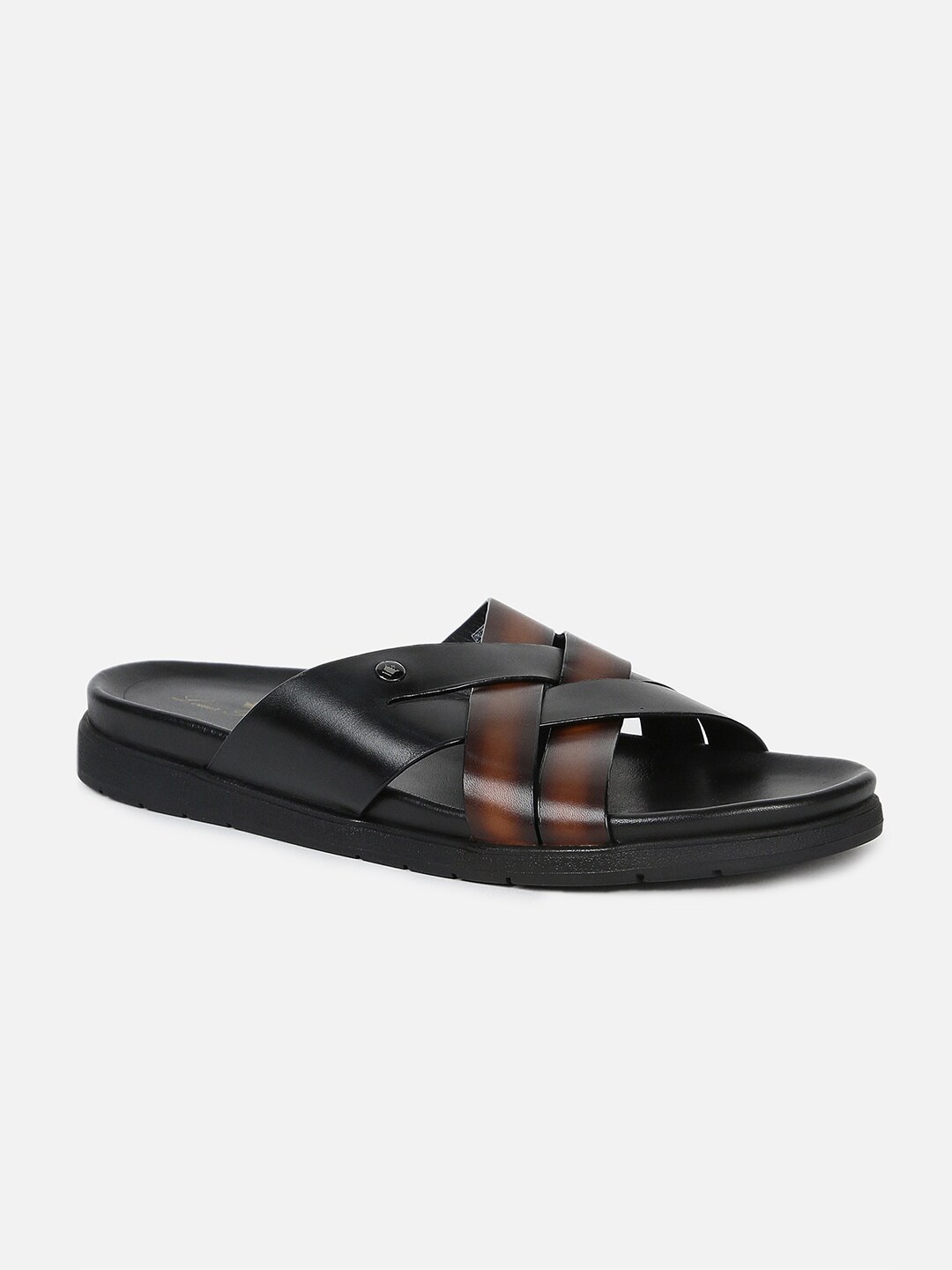 

Louis Philippe Men PU Comfort Sandals, Black