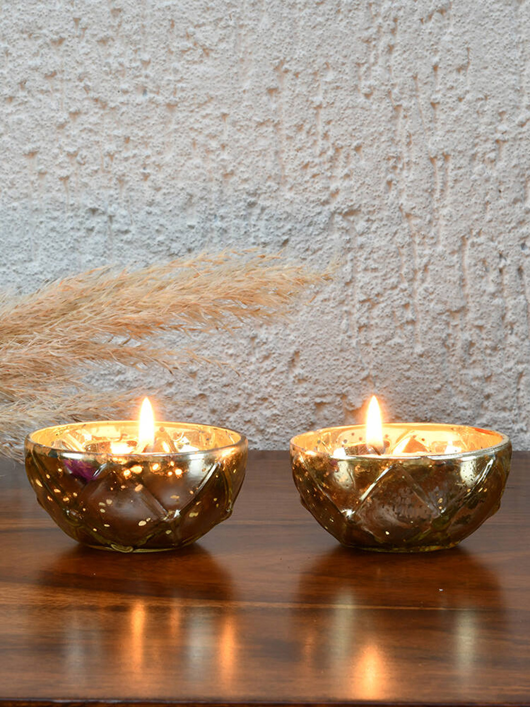 

Athome by Nilkamal Gold-Toned Set of 2 Candle Holder